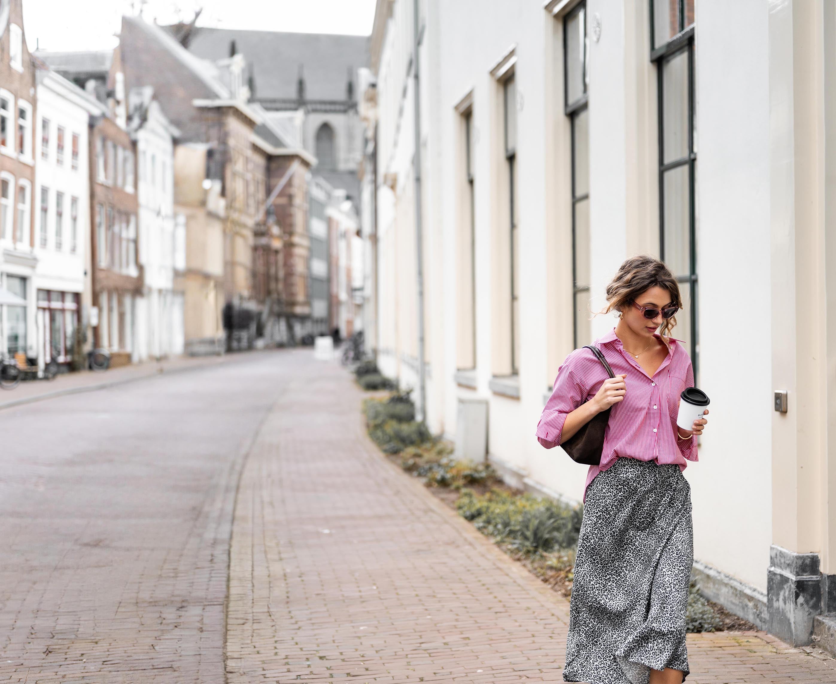 Blouse LA PASCALLE Rood gestreept