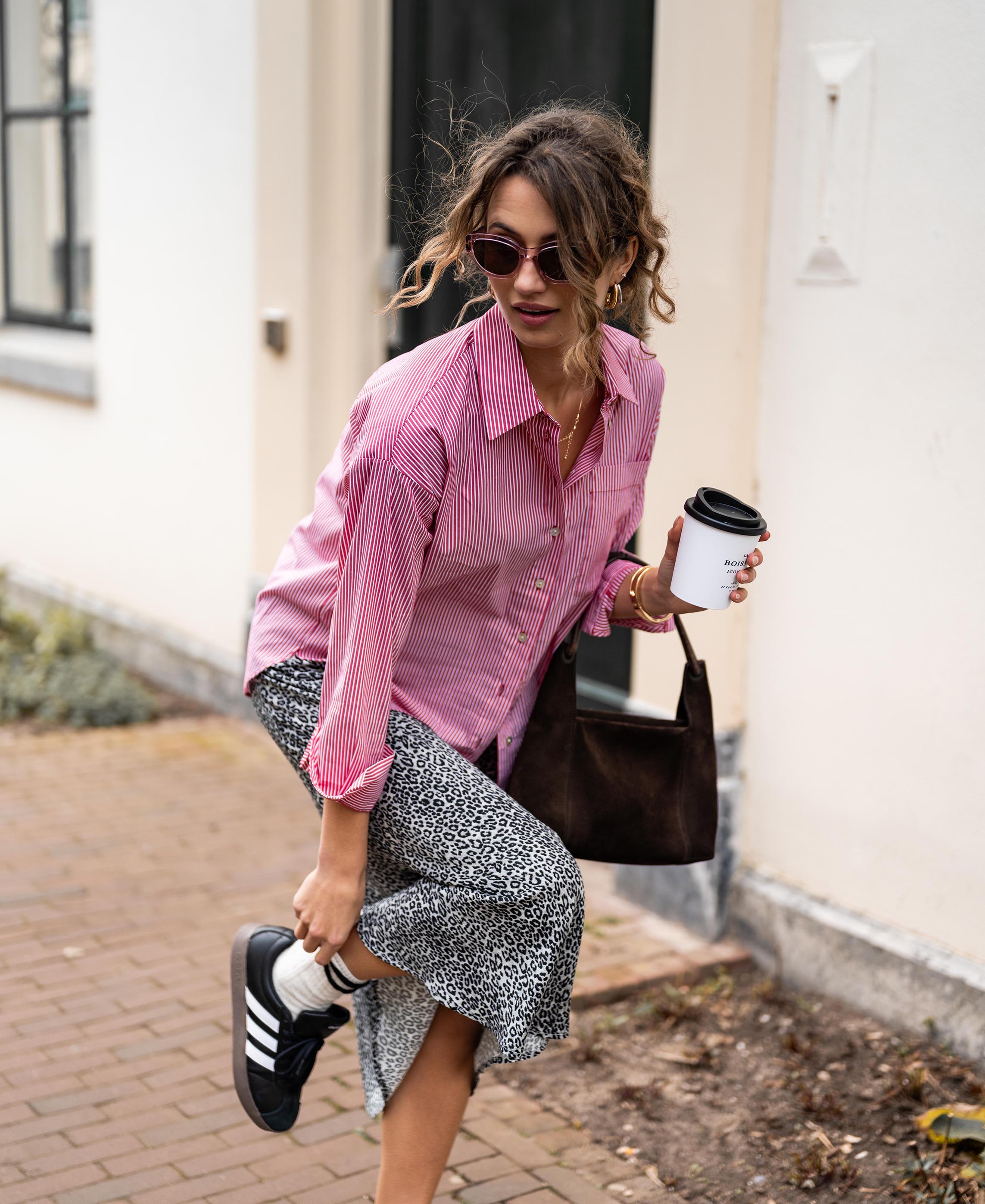 Blouse LA PASCALLE Rood gestreept