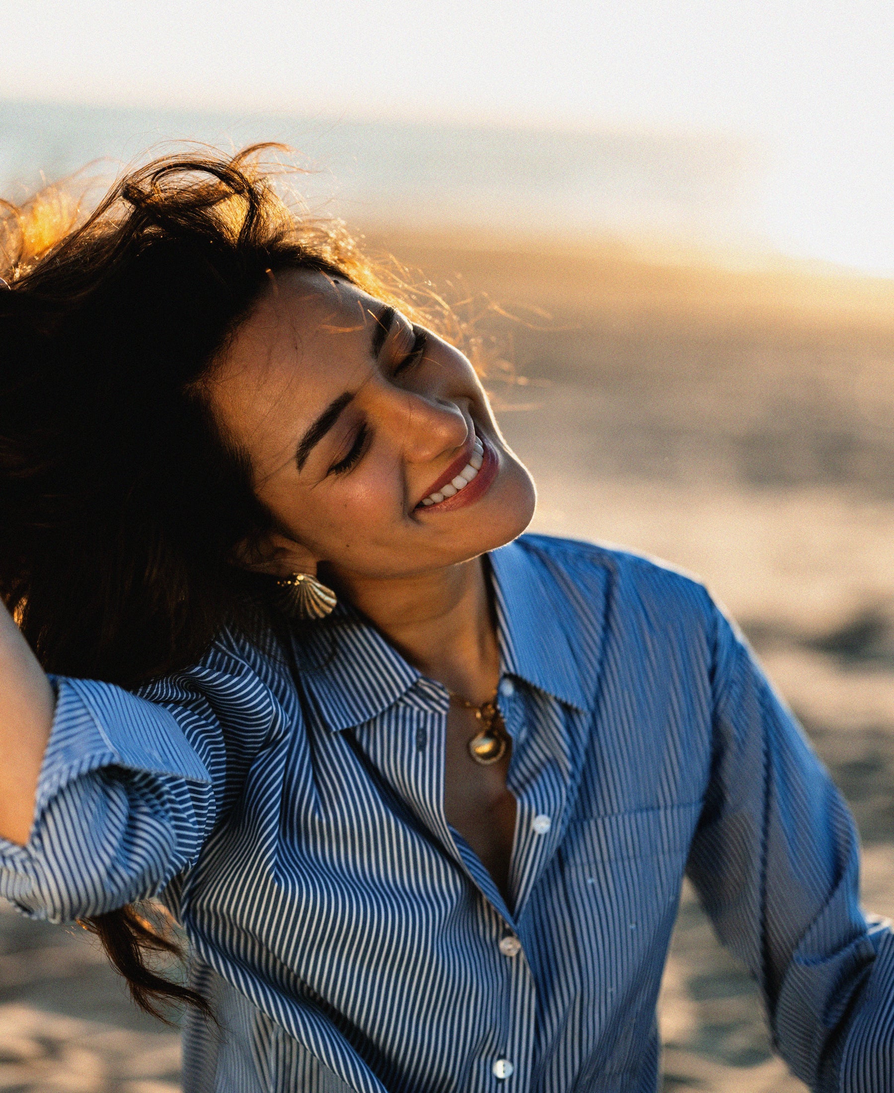 Blouse LA PASCALLE Blue striped
