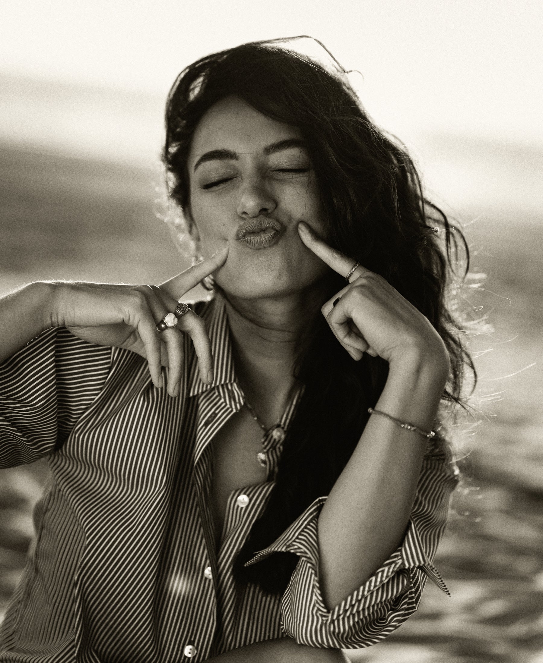 Blouse LA PASCALLE Blue striped