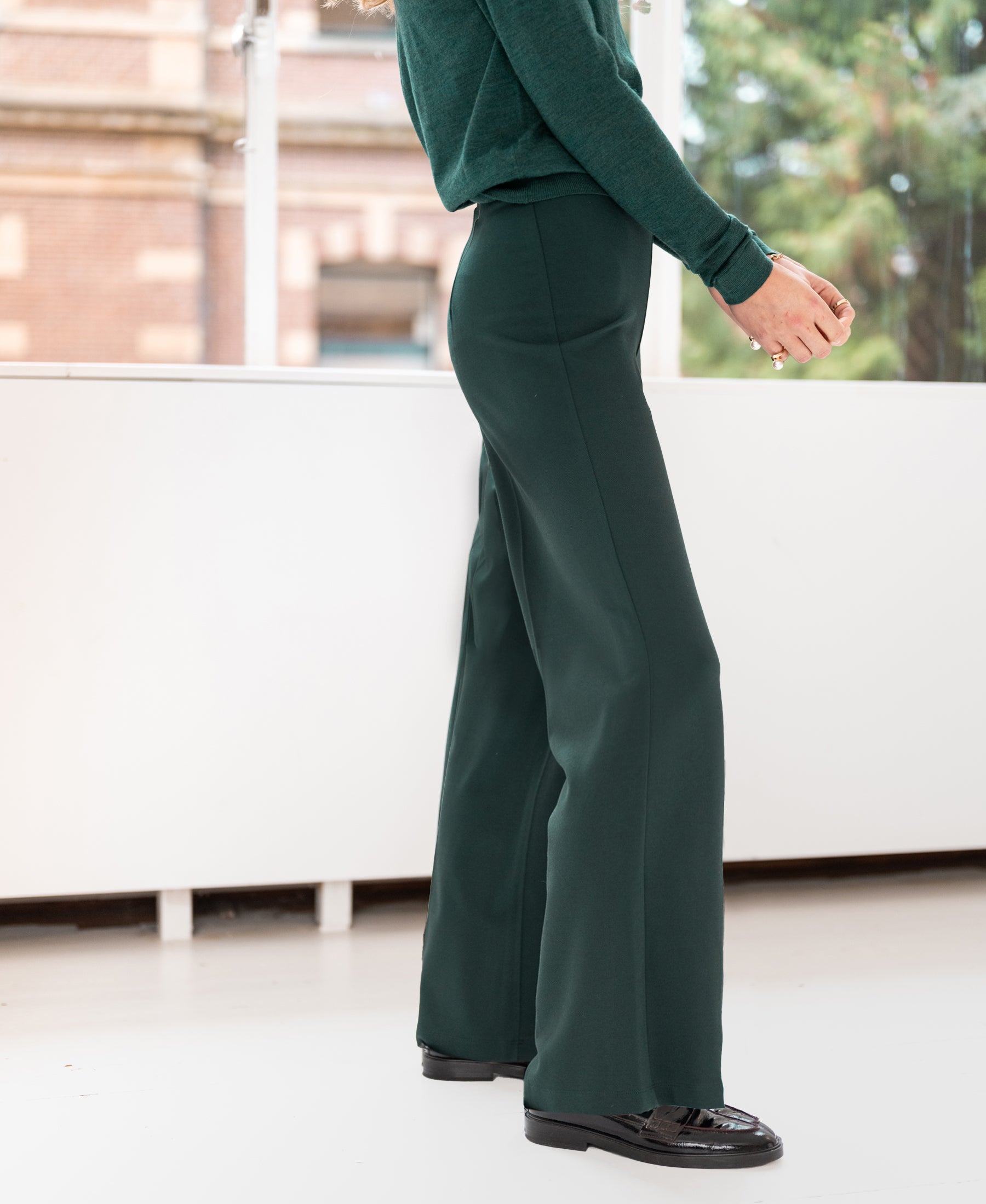 Wide-leg trousers LA POISY Dark Green