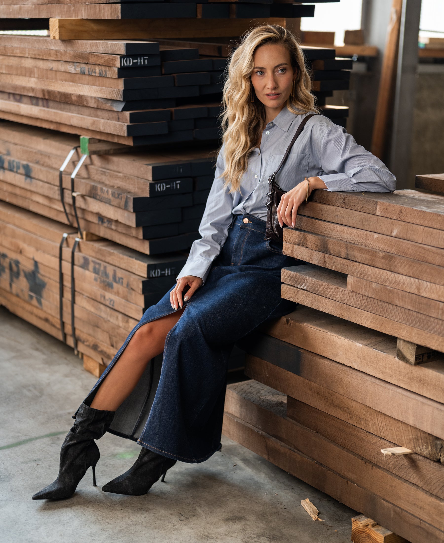 Denim skirt LA JUNE Rinsewash