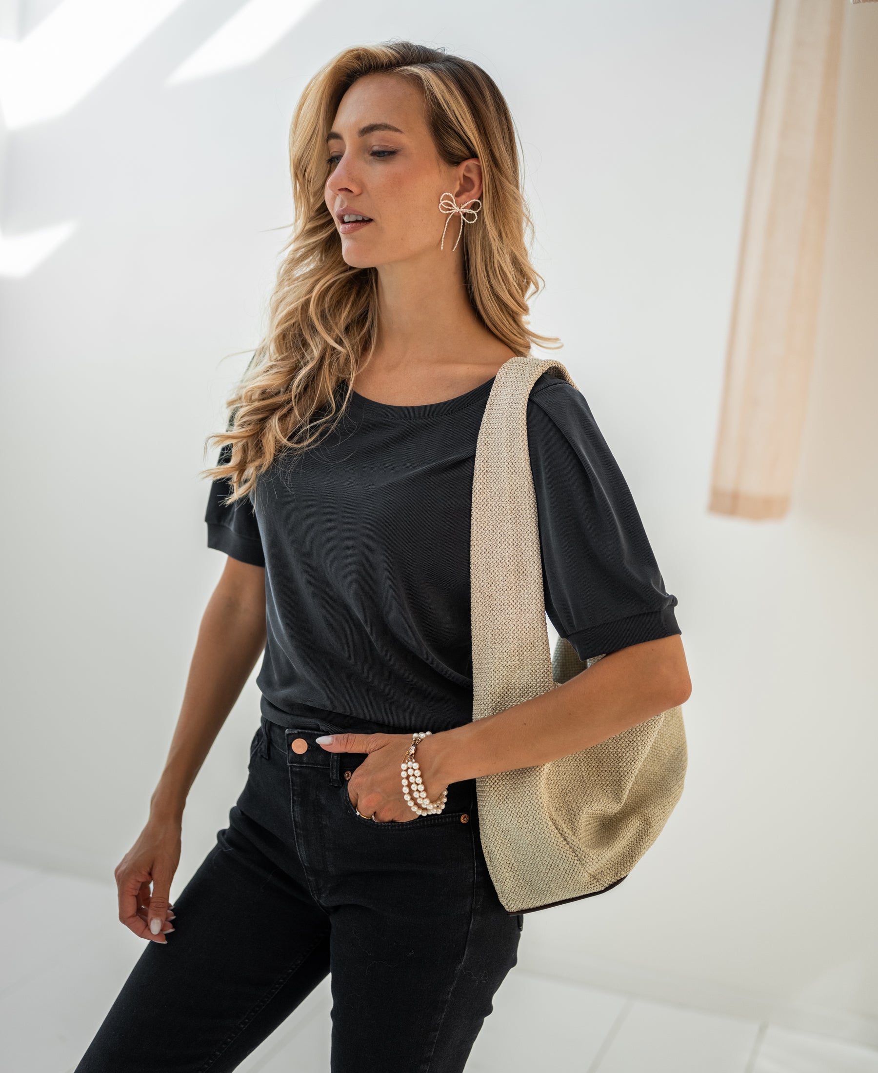 Rib T-shirt LA PHILA Charcoal