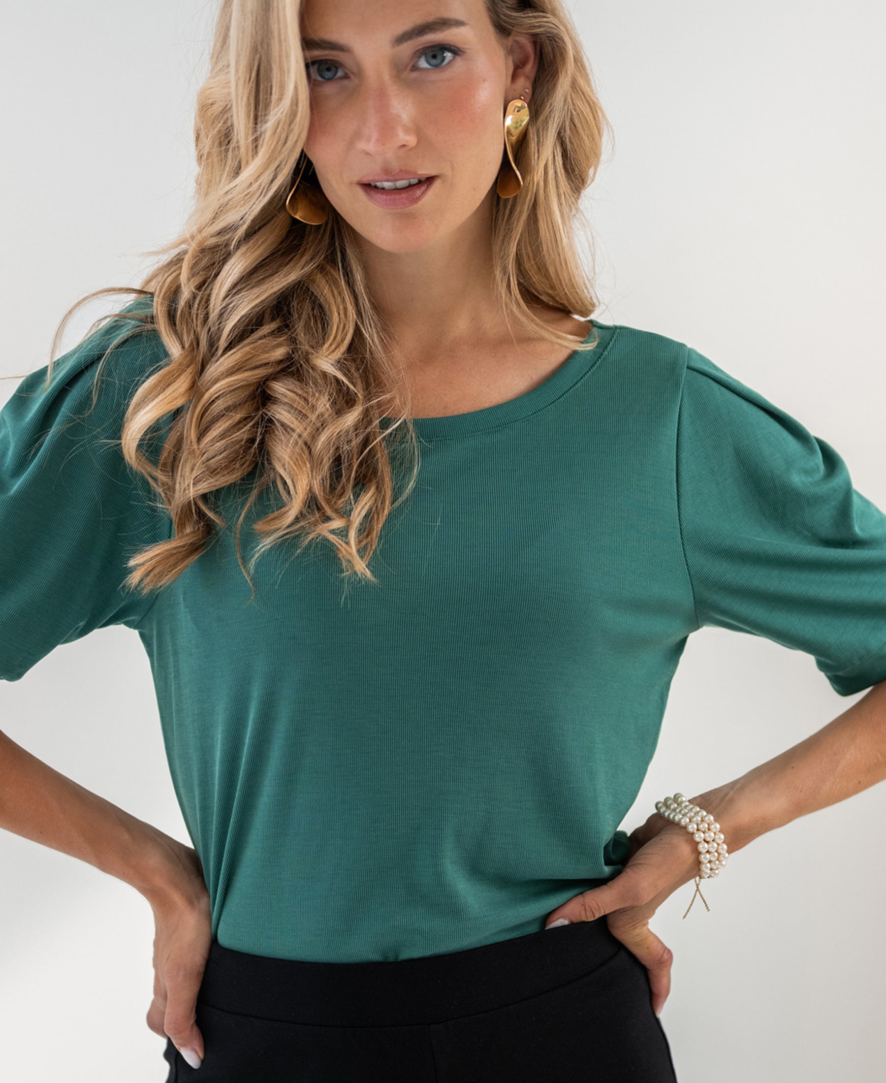 Ribbed T-shirt LA PHILA Paris Green