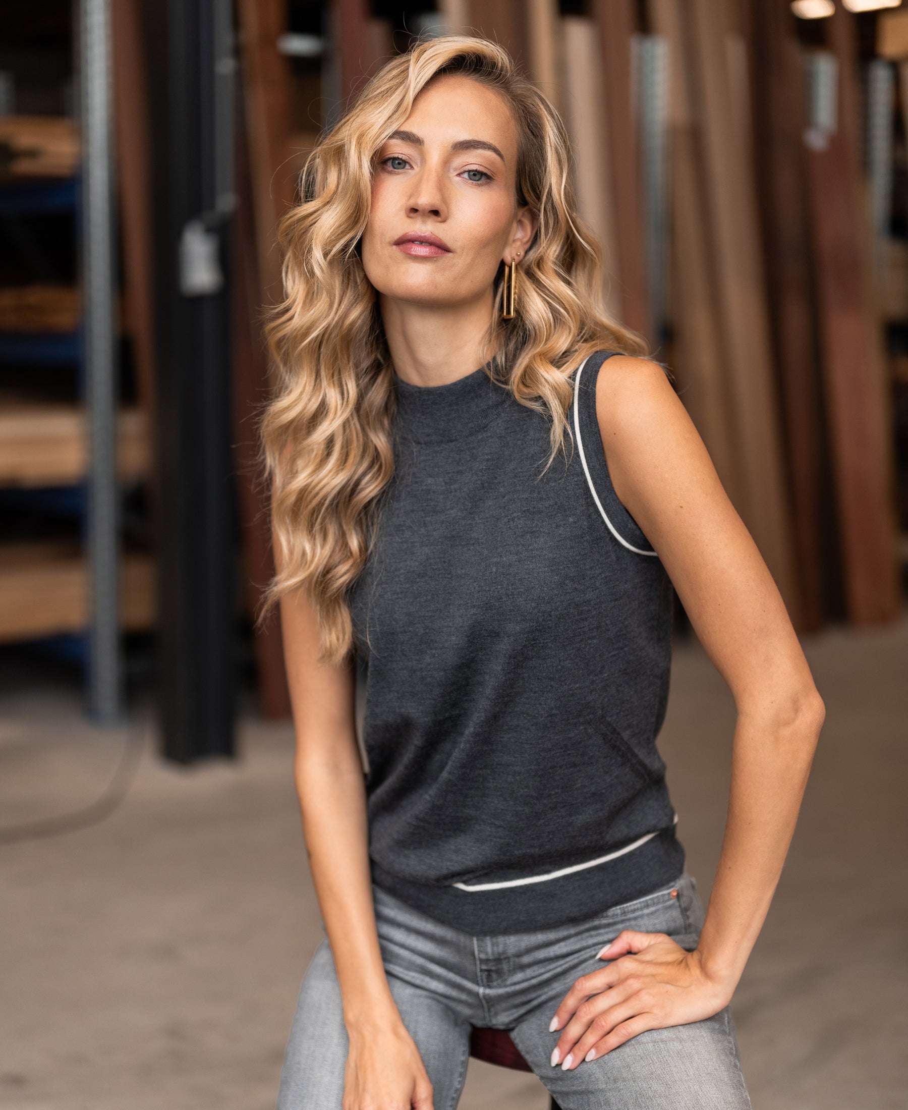 Merinotop LE GABRIEL Anthracite-Ivory