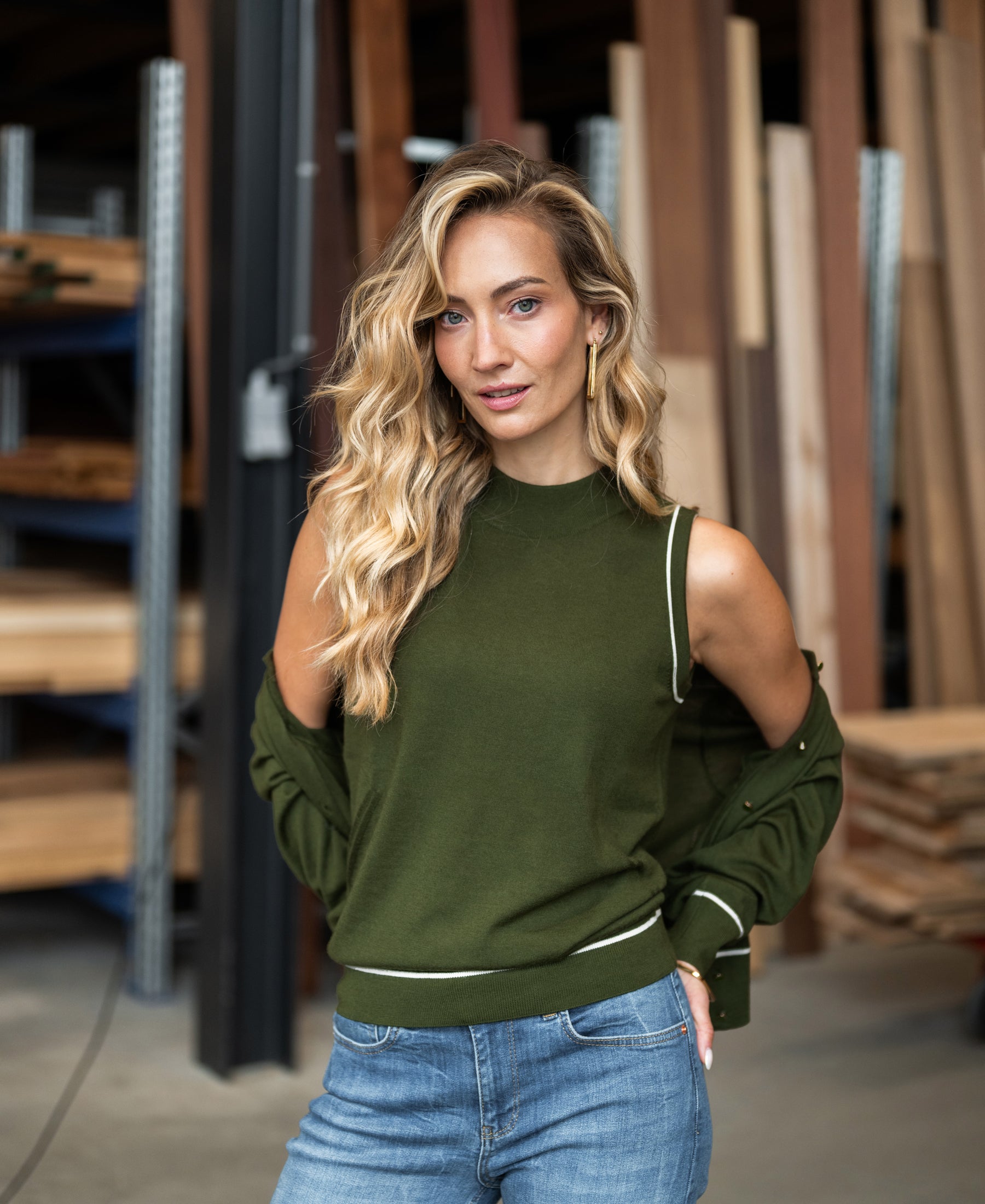 Merinotop LE GABRIEL Army-Ivory