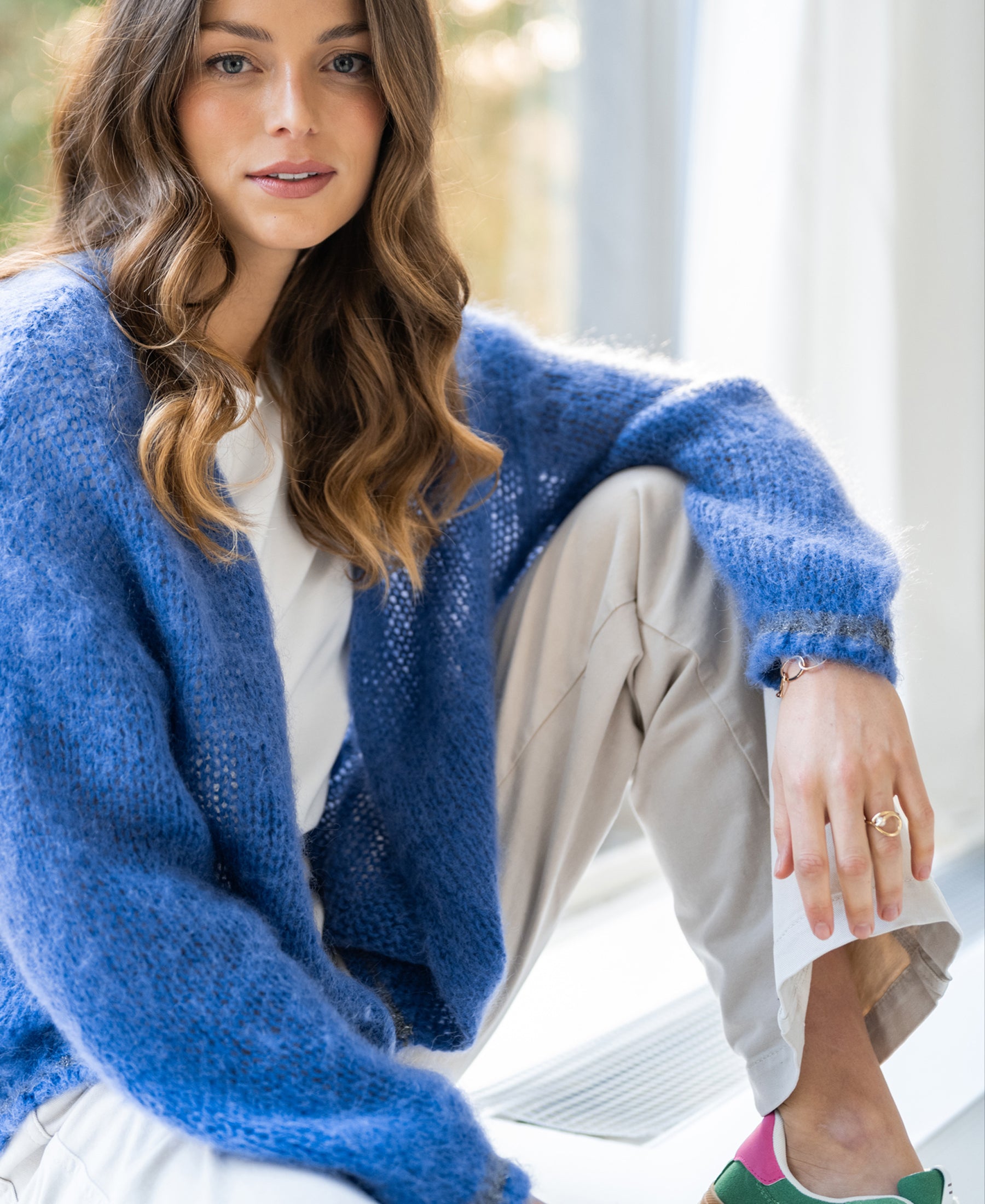 Fluffy cardigan LA CHERIE Blue