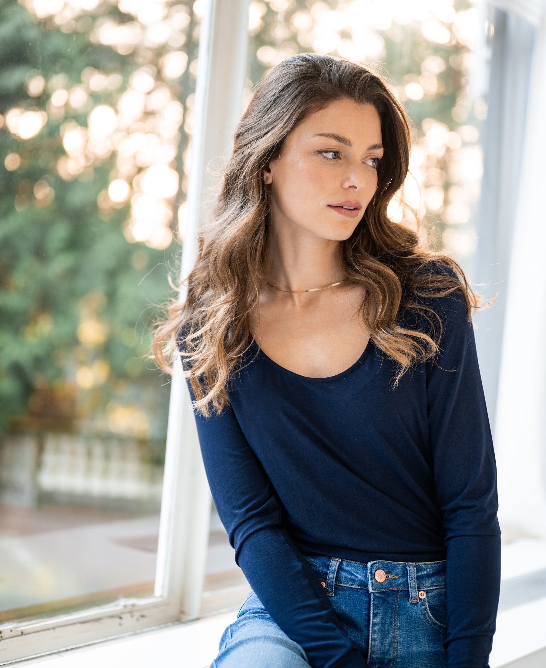 Bambus-T-Shirt LA CHARME Dunkelblau