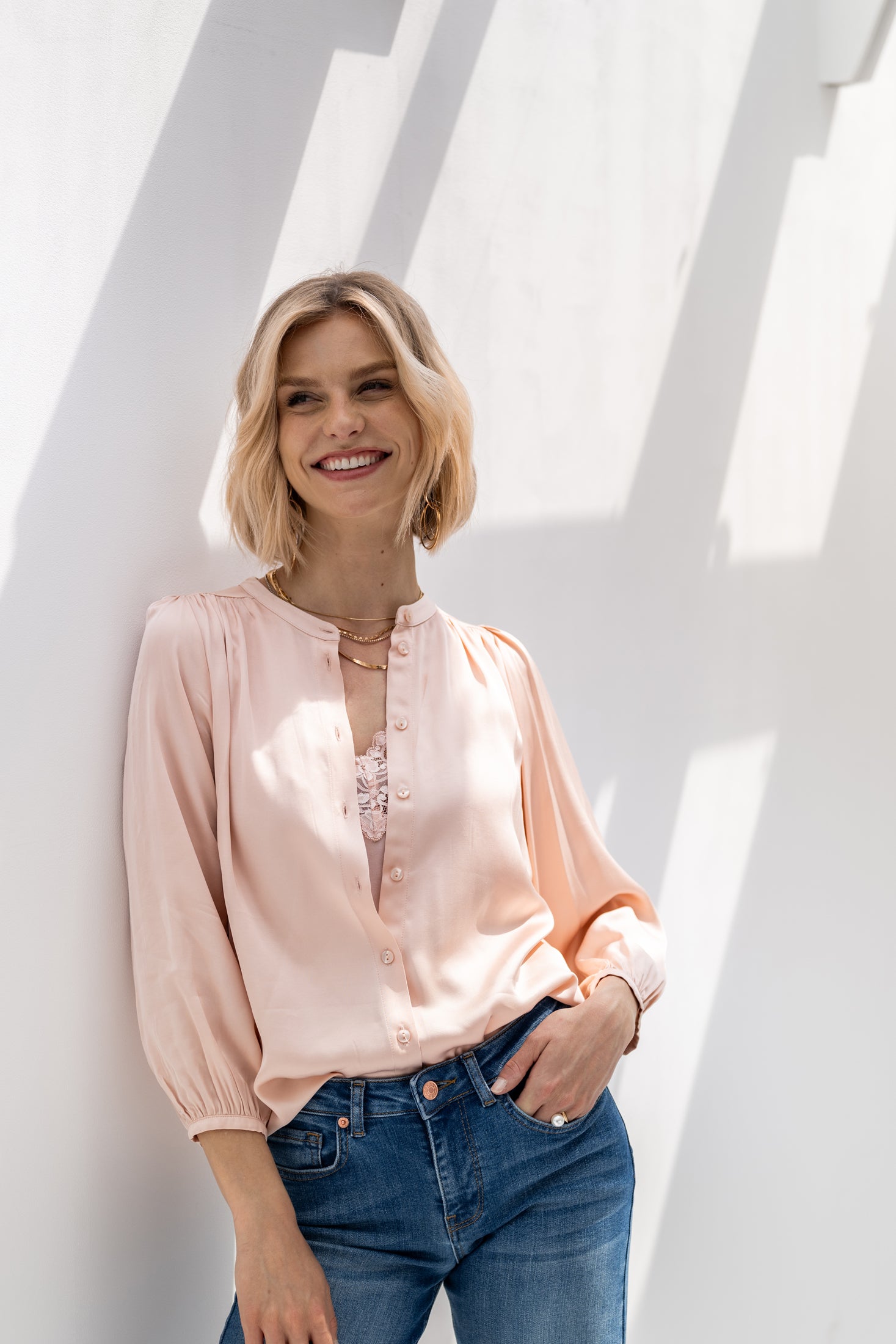 Satin blouse LA RAVA Blossom