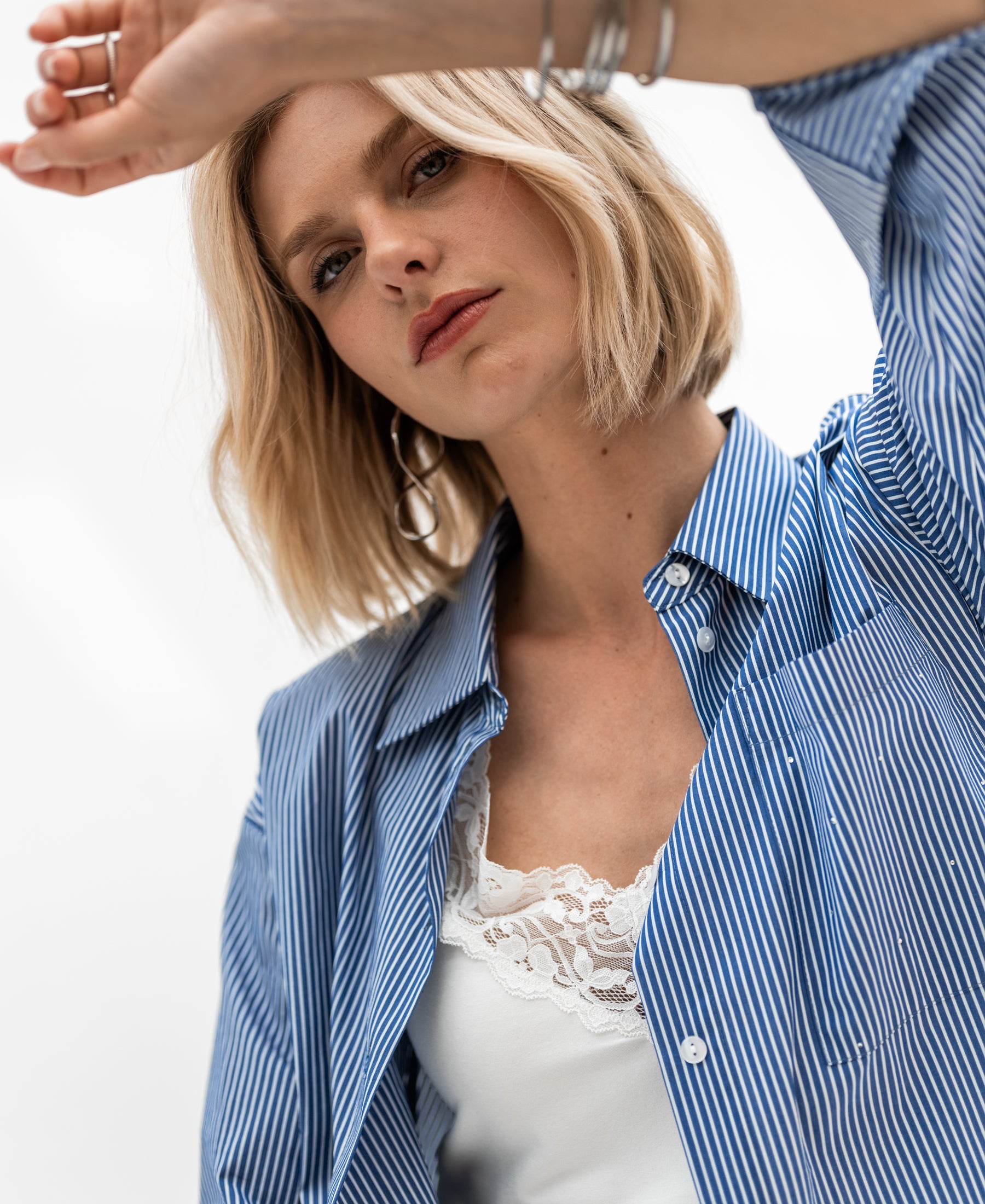 Blouse LA PASCALLE Blue striped