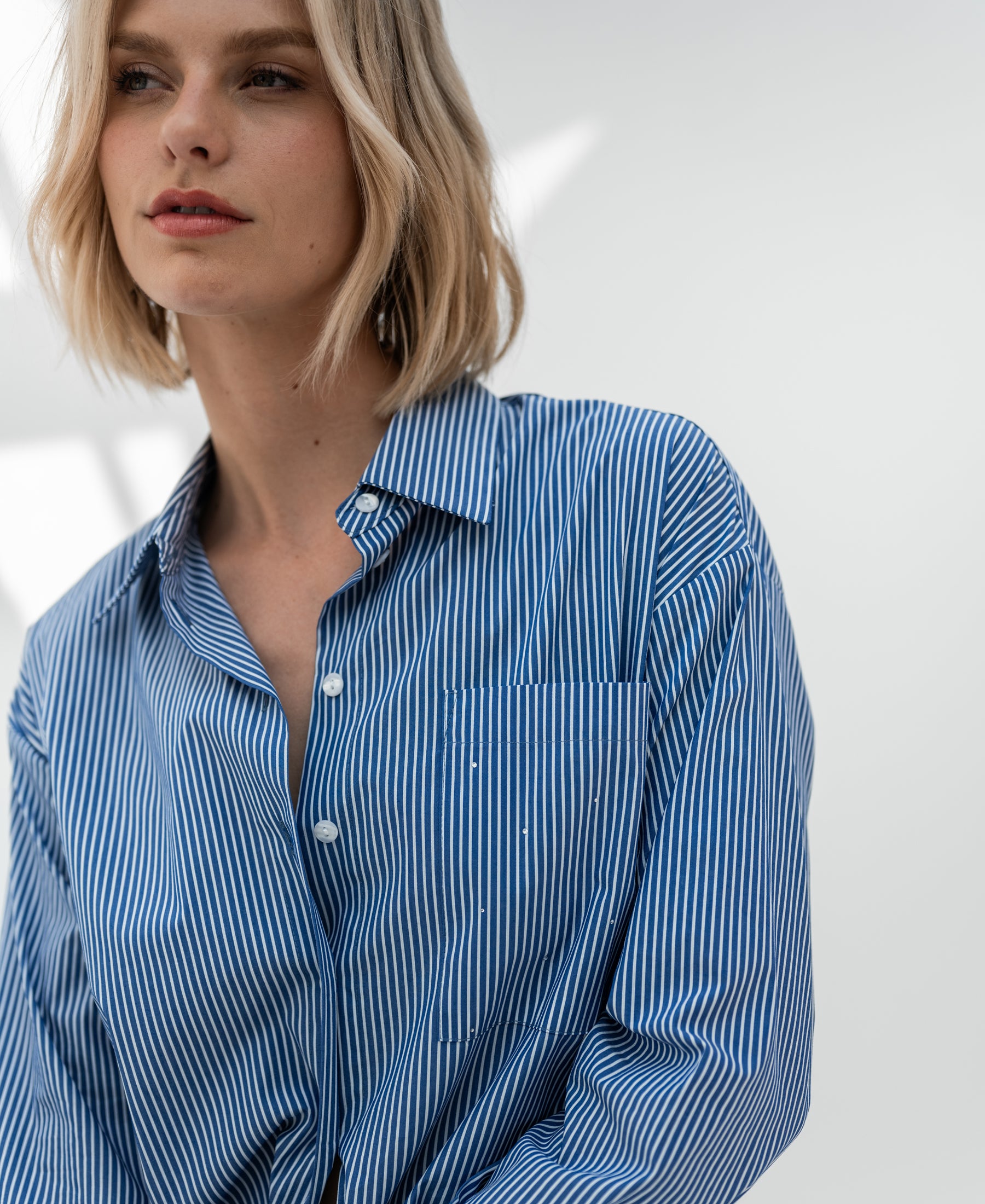 Blouse LA PASCALLE Blue striped
