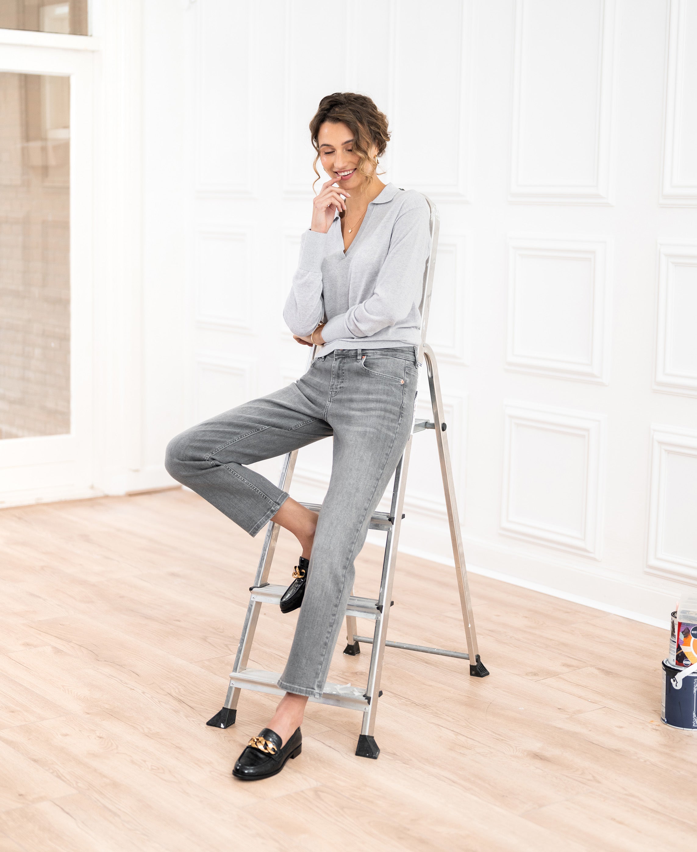 Merino-Poloshirt LE RALPH Hellgrau