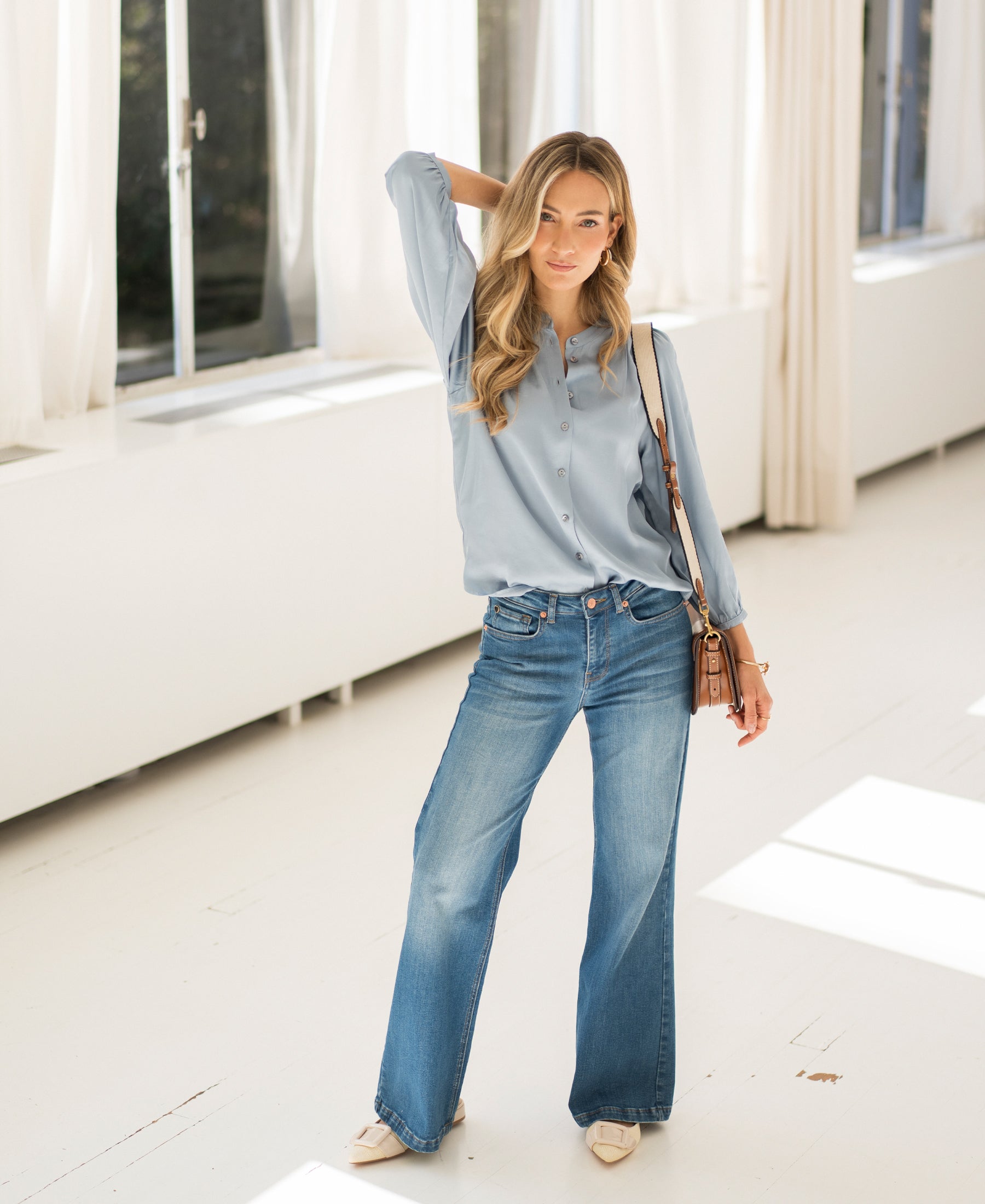 Wide leg jeans LES DEUX Stonewash