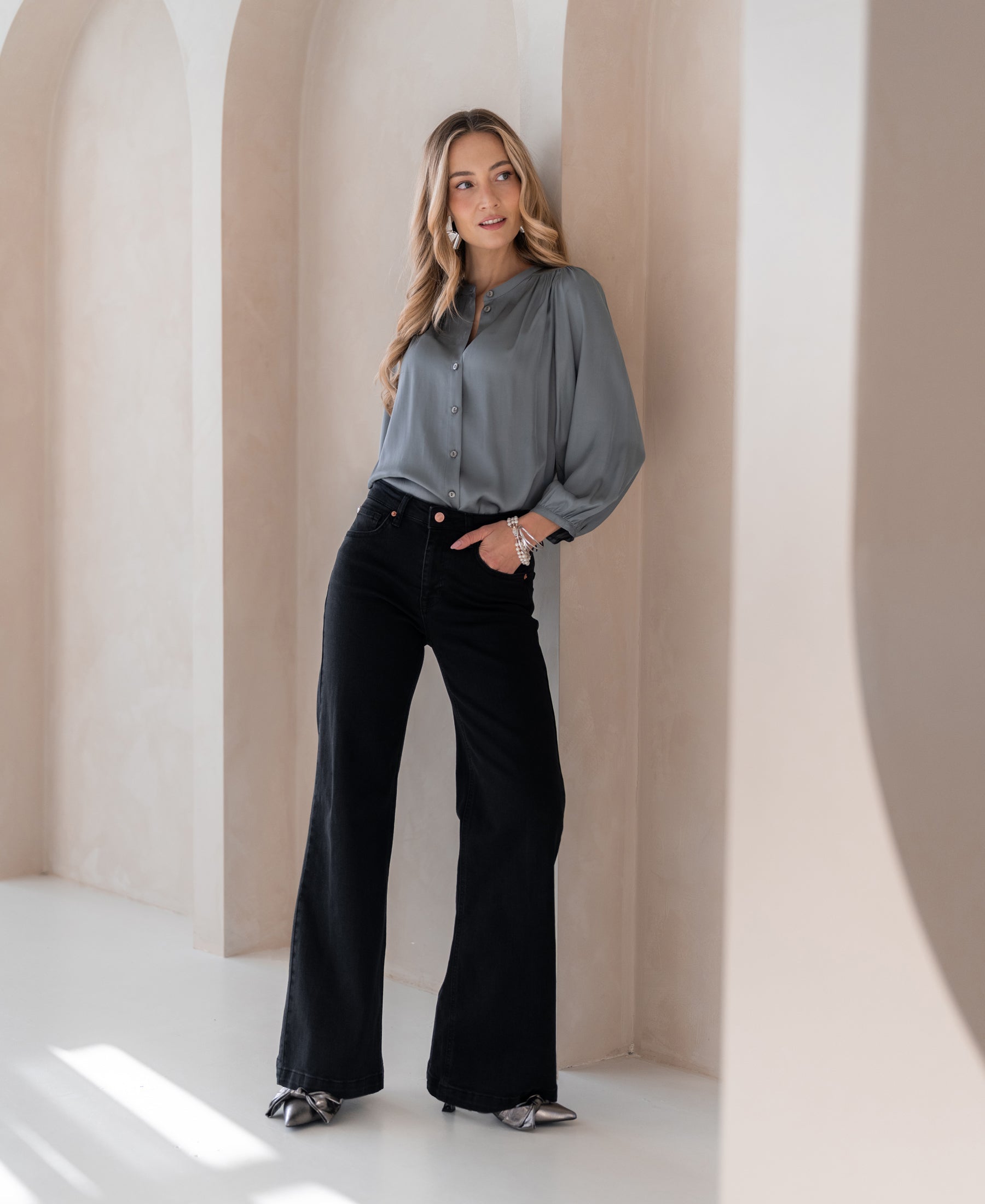 Wide leg jeans LES DEUX Black Denim