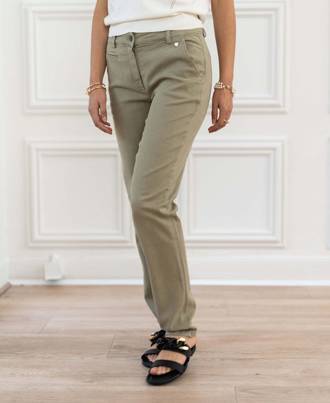 Stretch Chinobroek LA RENEE Lichtgroen