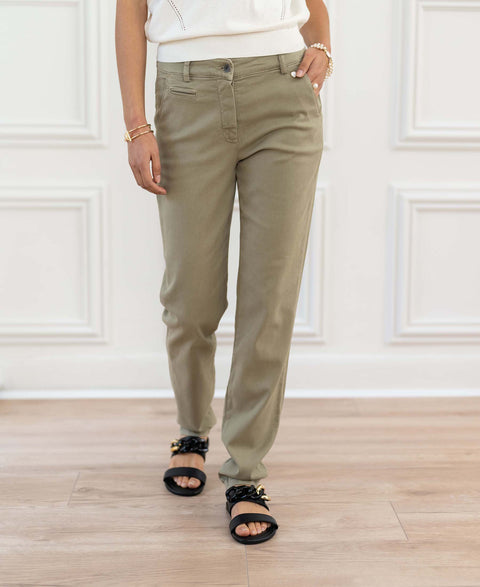 Stretch Chinobroek LA RENEE Lichtgroen