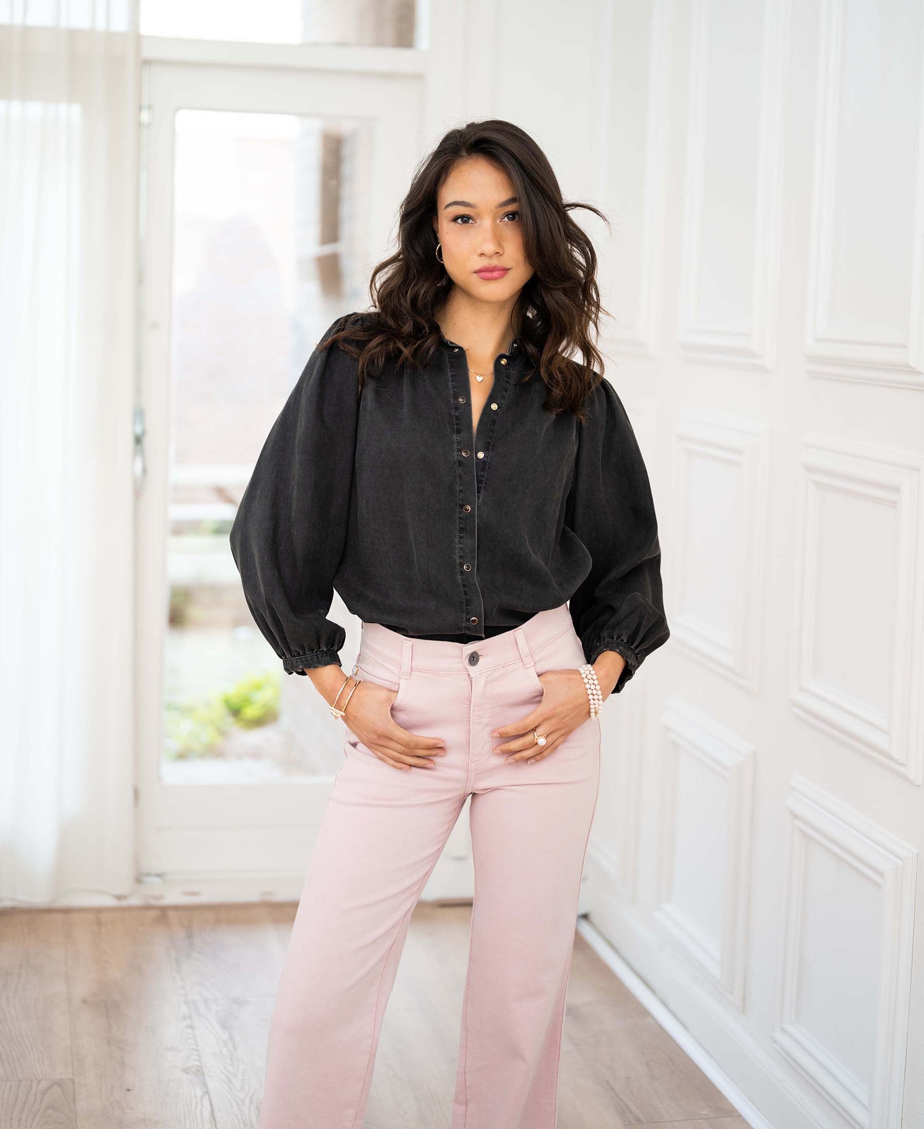 Tencel jeansblouse LA RIVA Charcoal