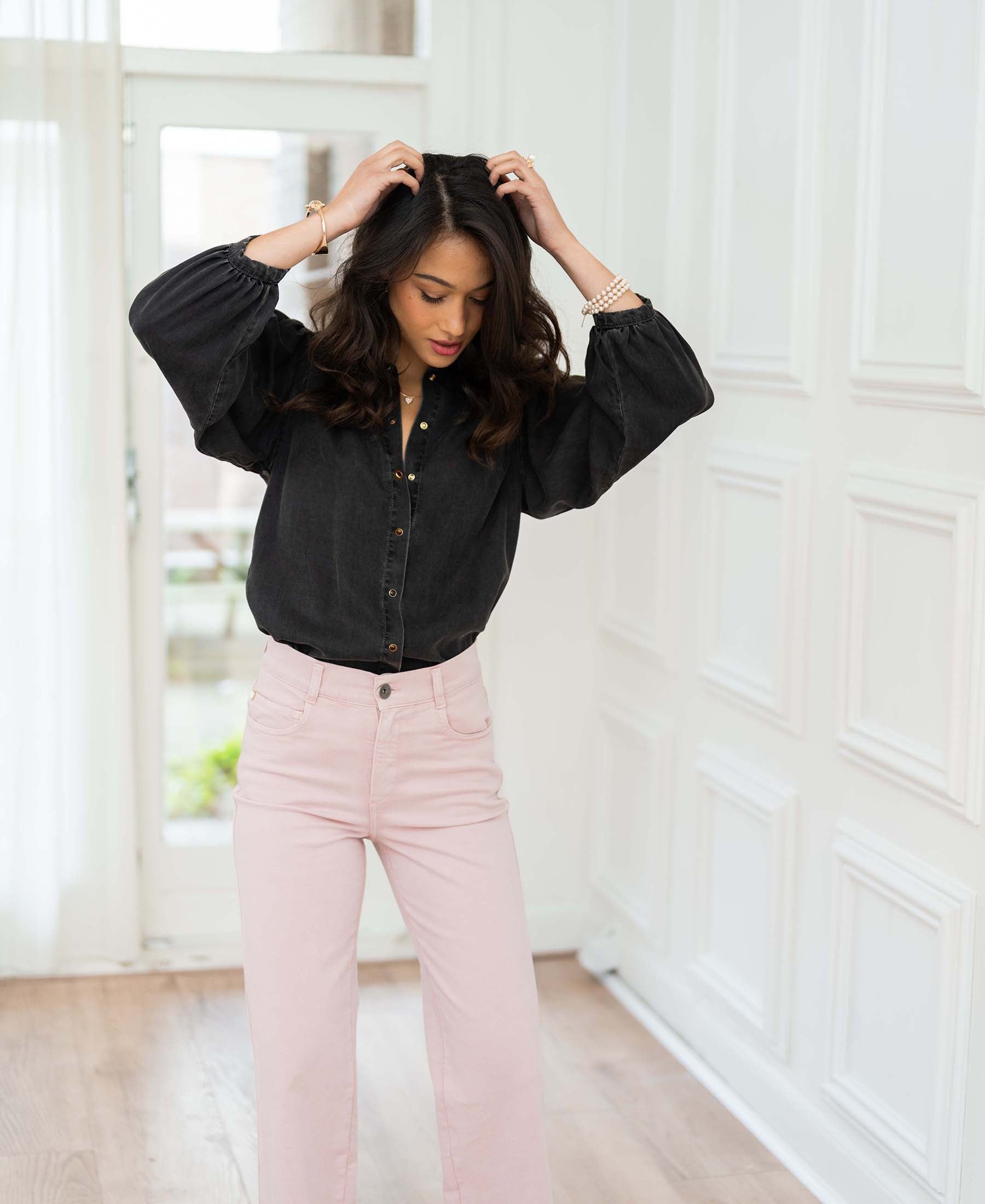 Tencel jeansblouse LA RIVA Charcoal