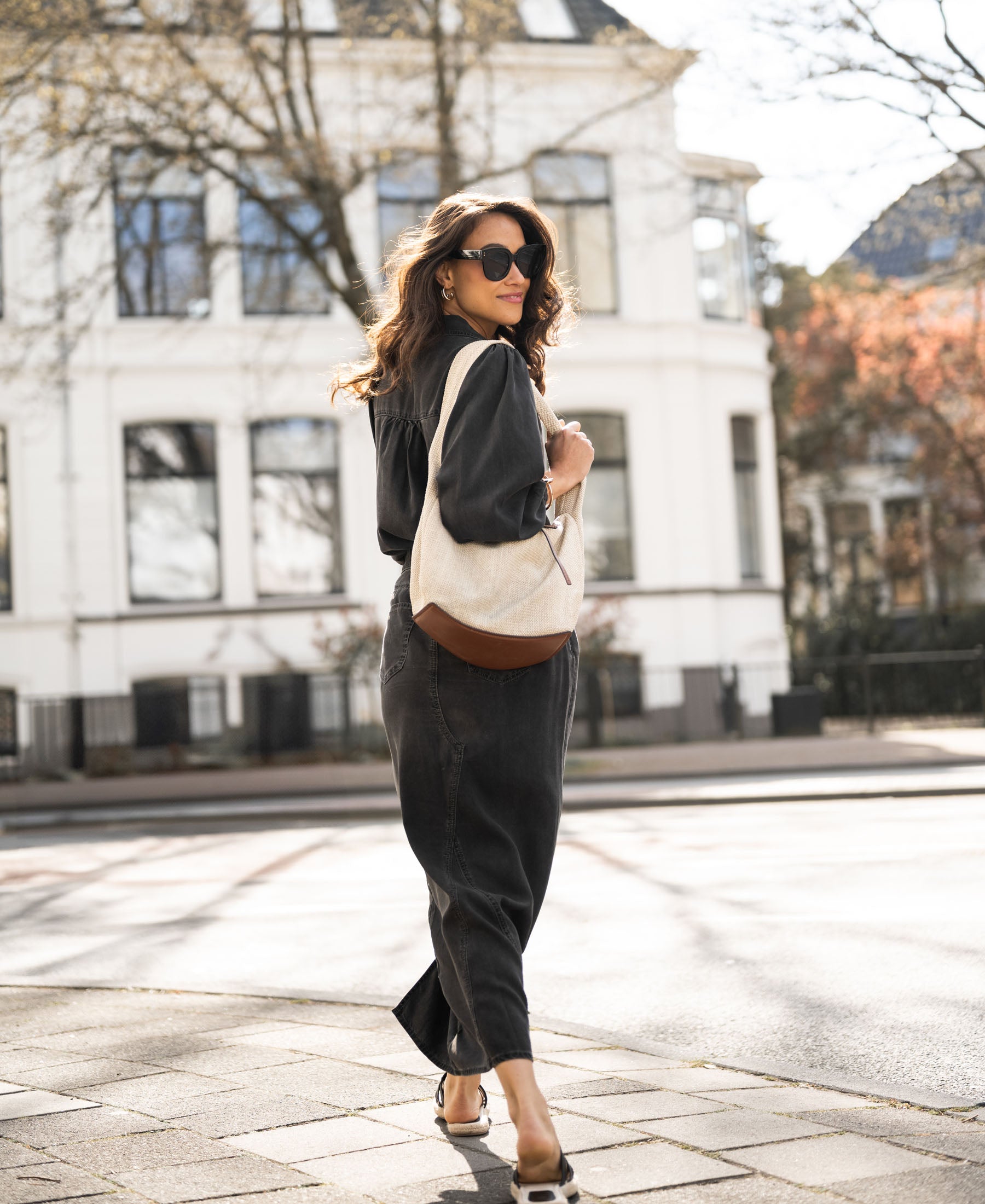 Jeansrock aus Tencel LA JOSEPH Holzkohle