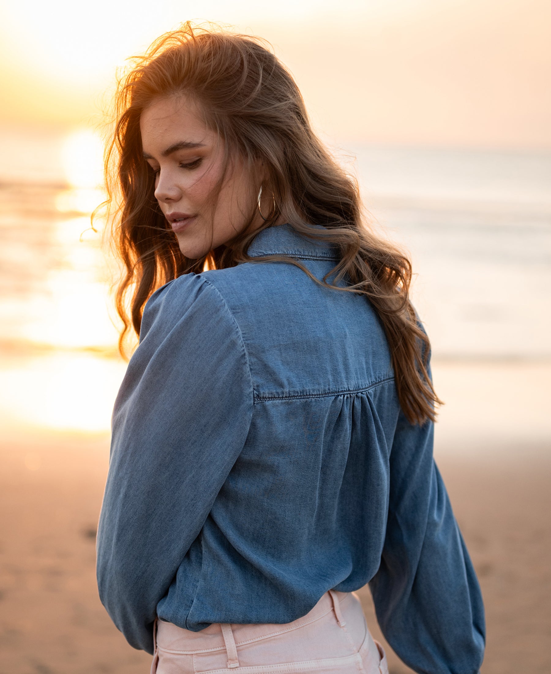 Tencel jeansblouse LA RIVA Stonewash