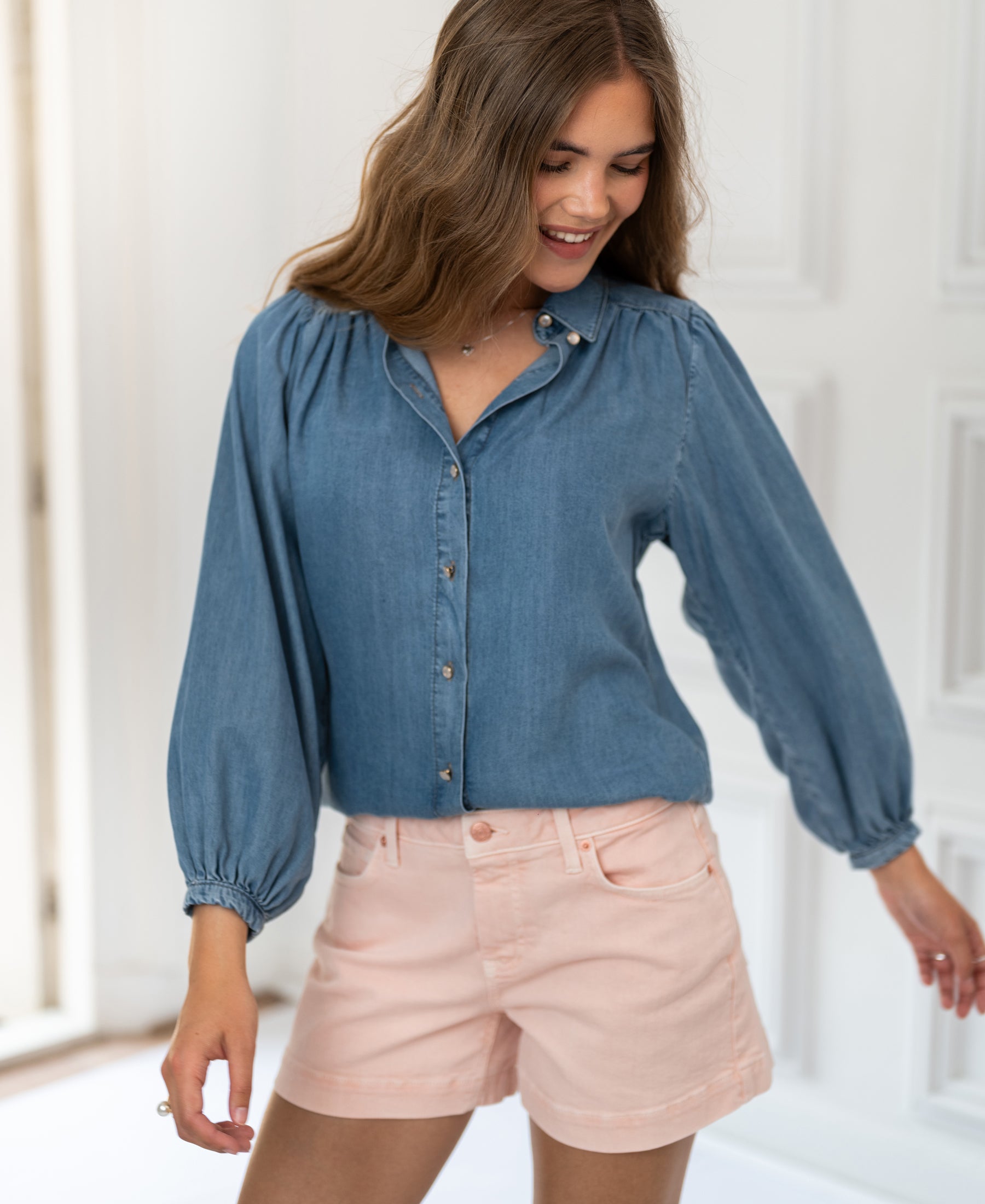 Tencel jeansblouse LA RIVA Stonewash