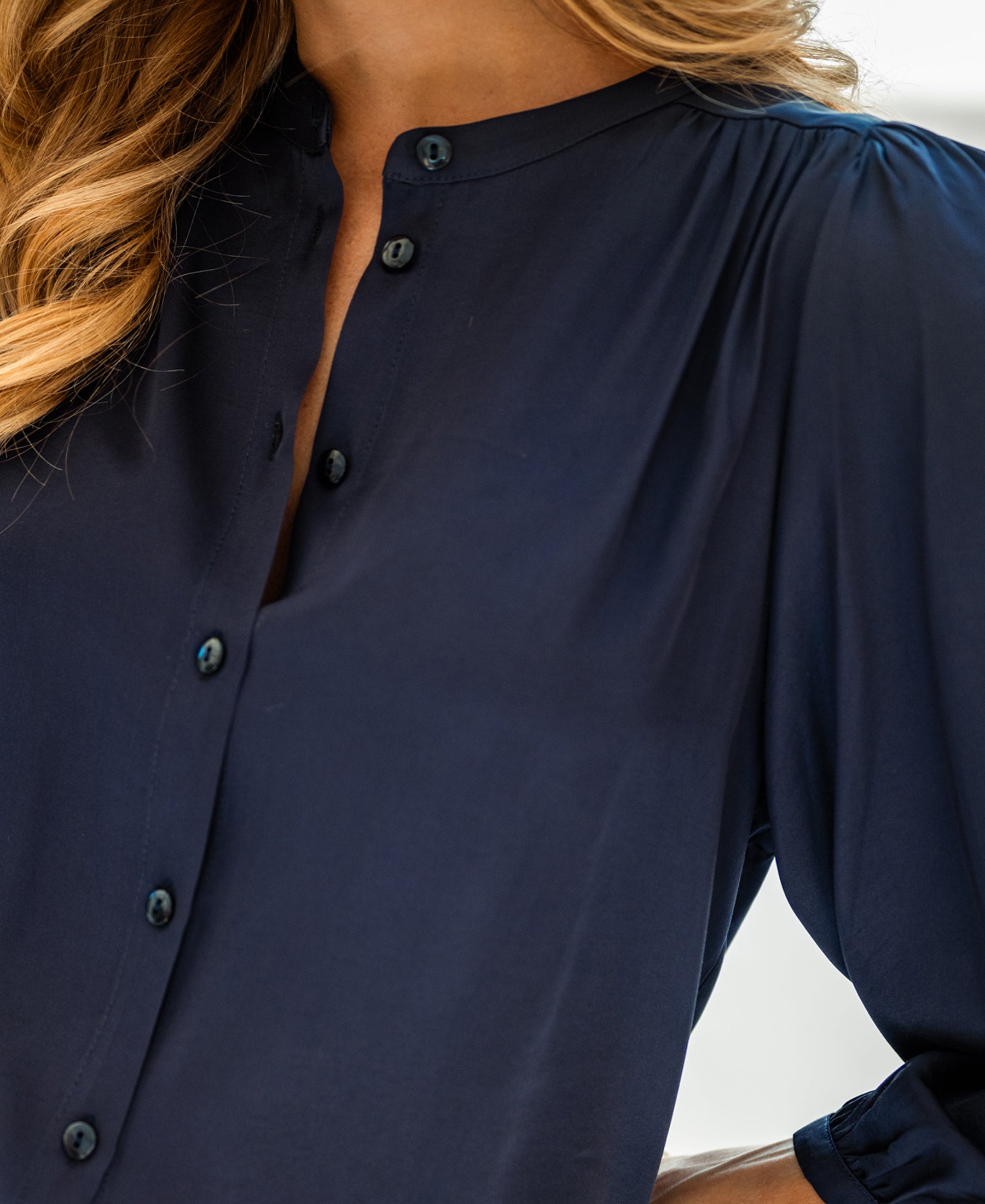 Satin blouse LA RAVA Dark Blue