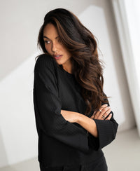 Krijtstreep top LE SAINT Zwart