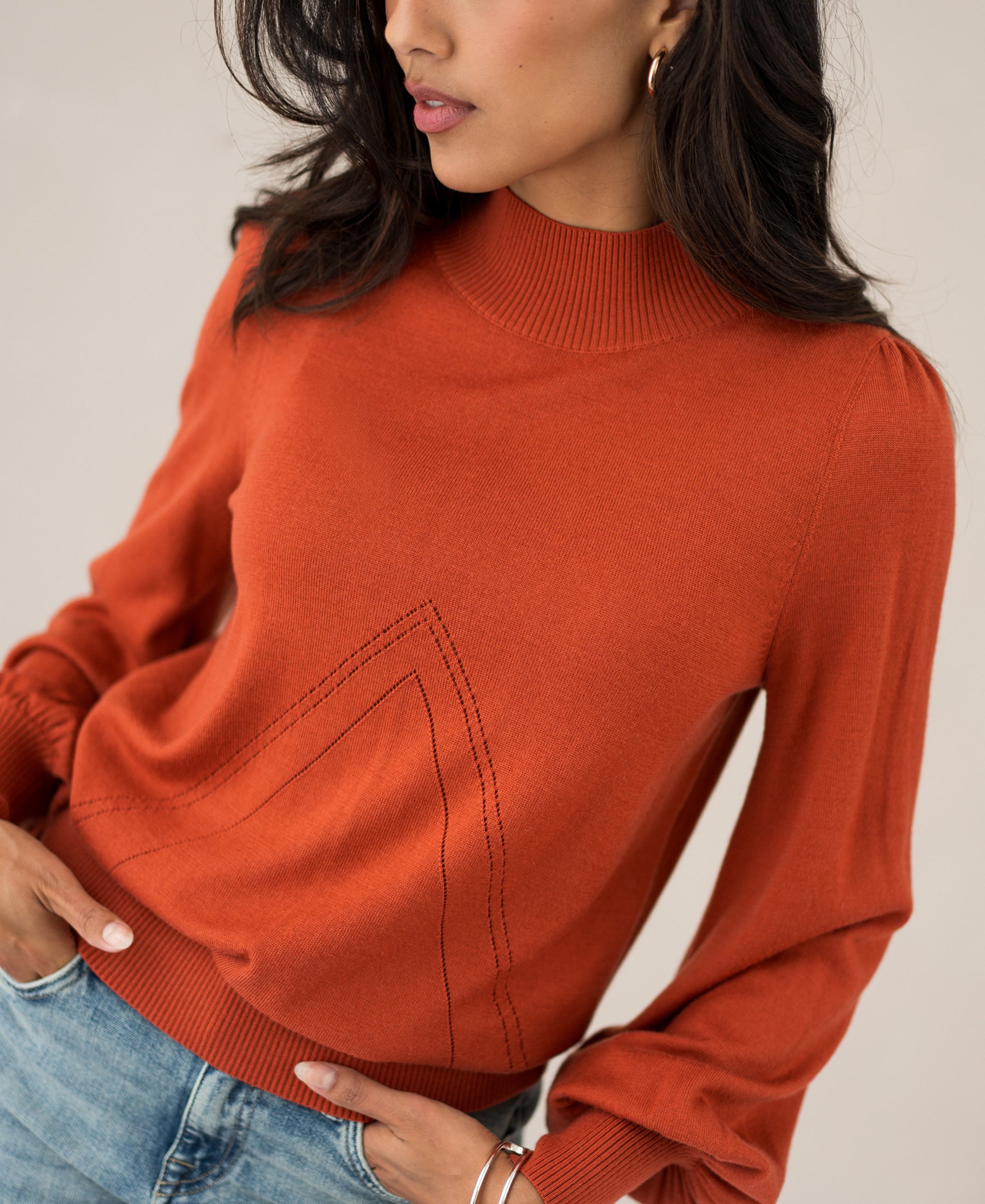 Turtleneck sweater LES SALLES Burned orange