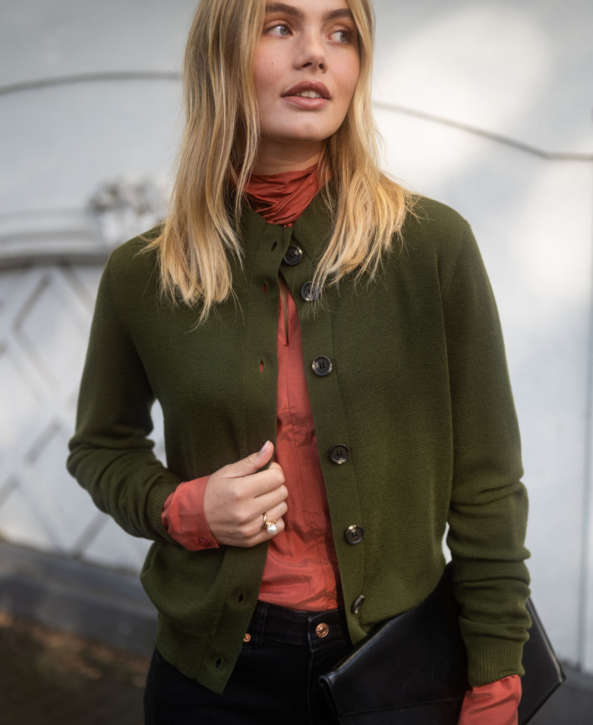 Voile blouse met striklinten LA SATINEE Terra
