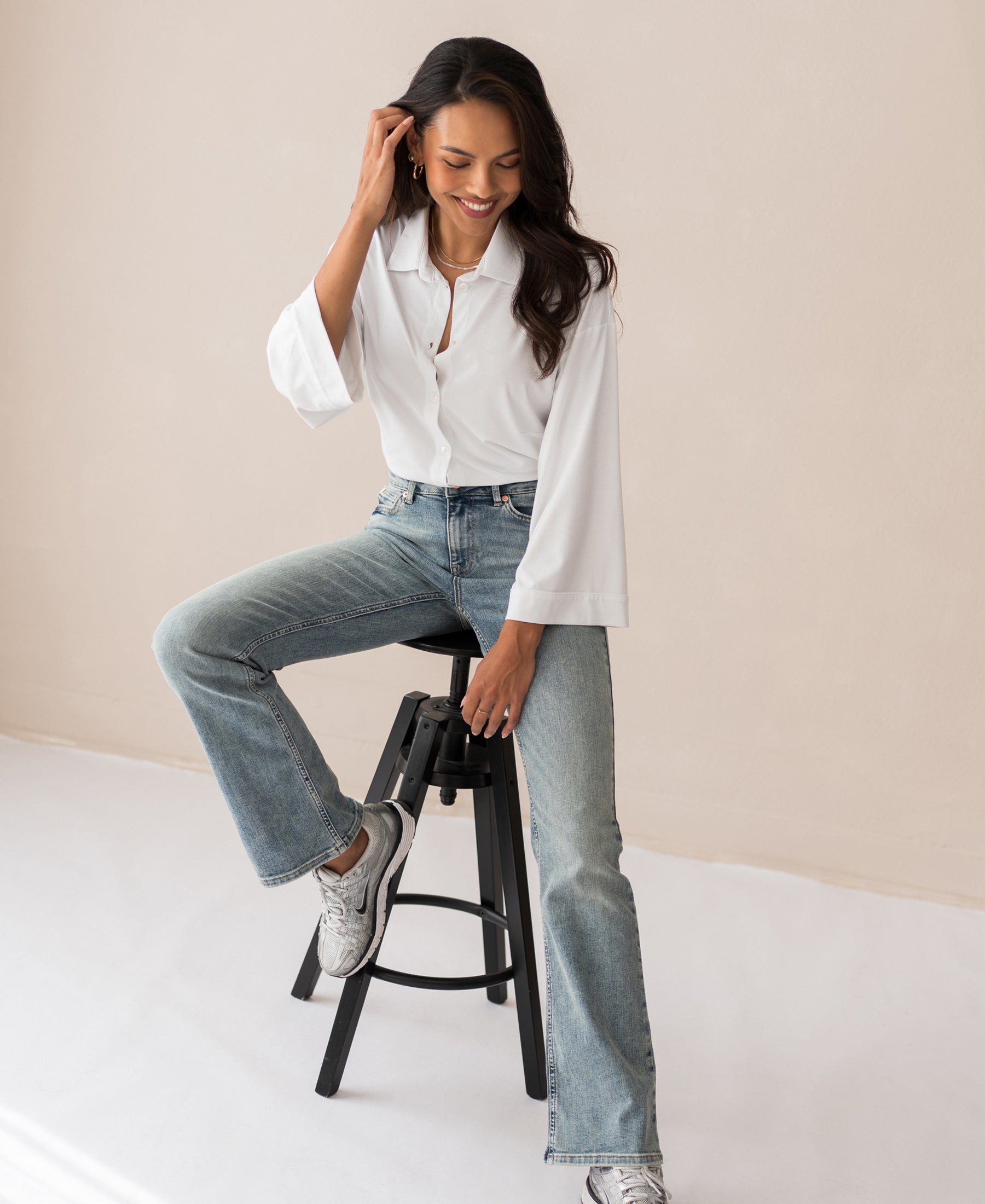 Travel blouse LA SILVIE White