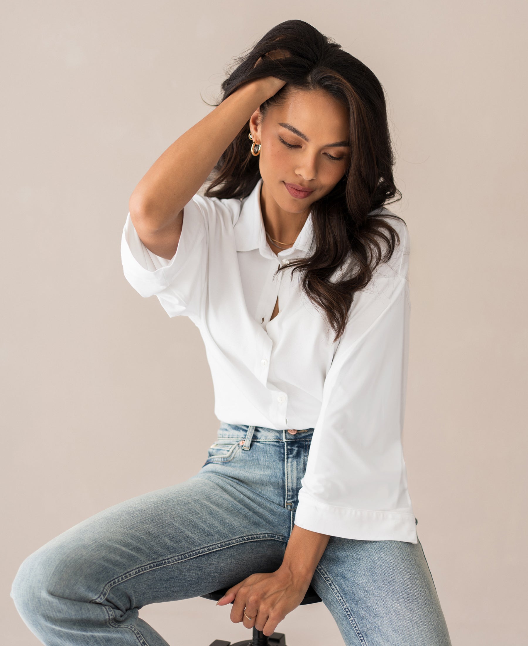 Travel blouse LA SILVIE White