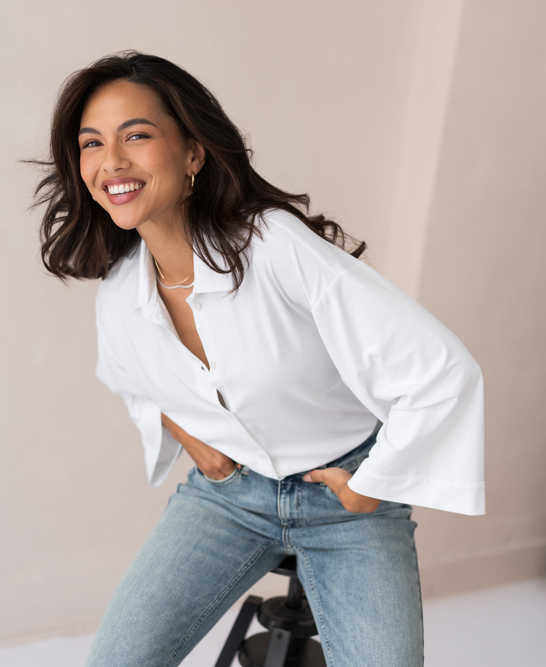 Travel blouse LA SILVIE White