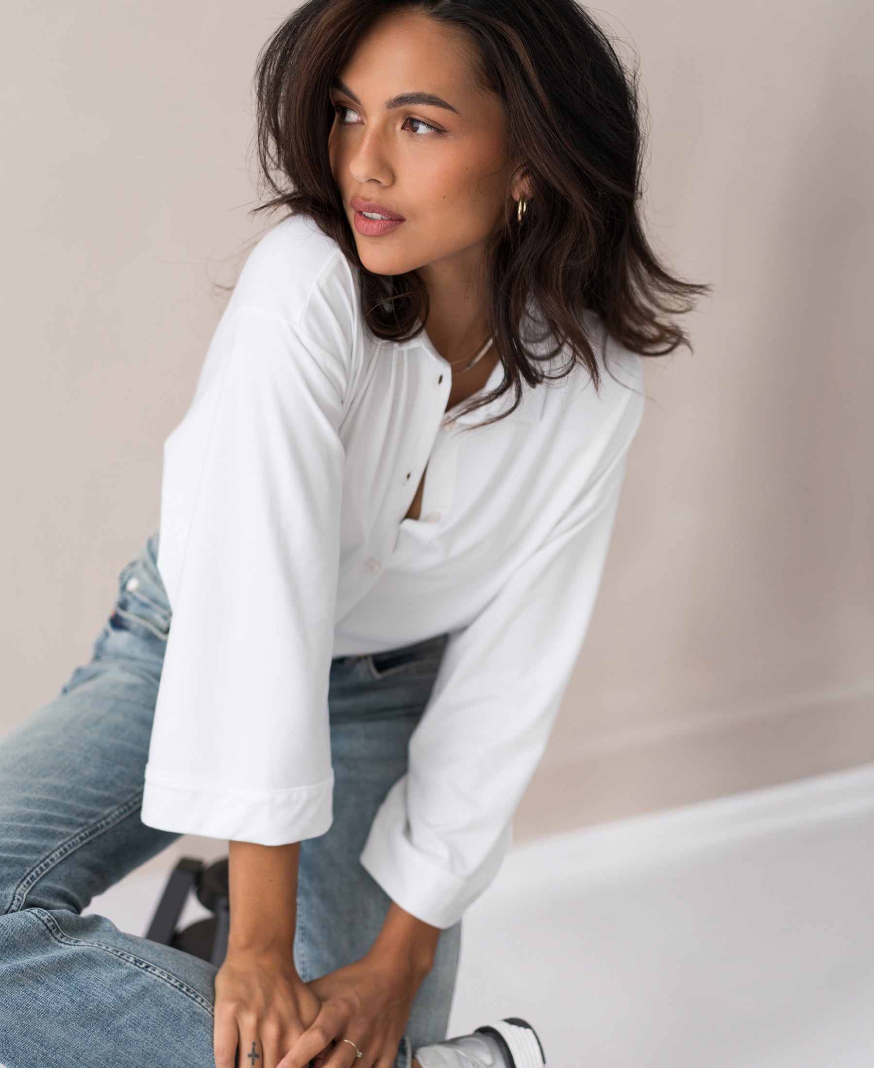 Travel blouse LA SILVIE White