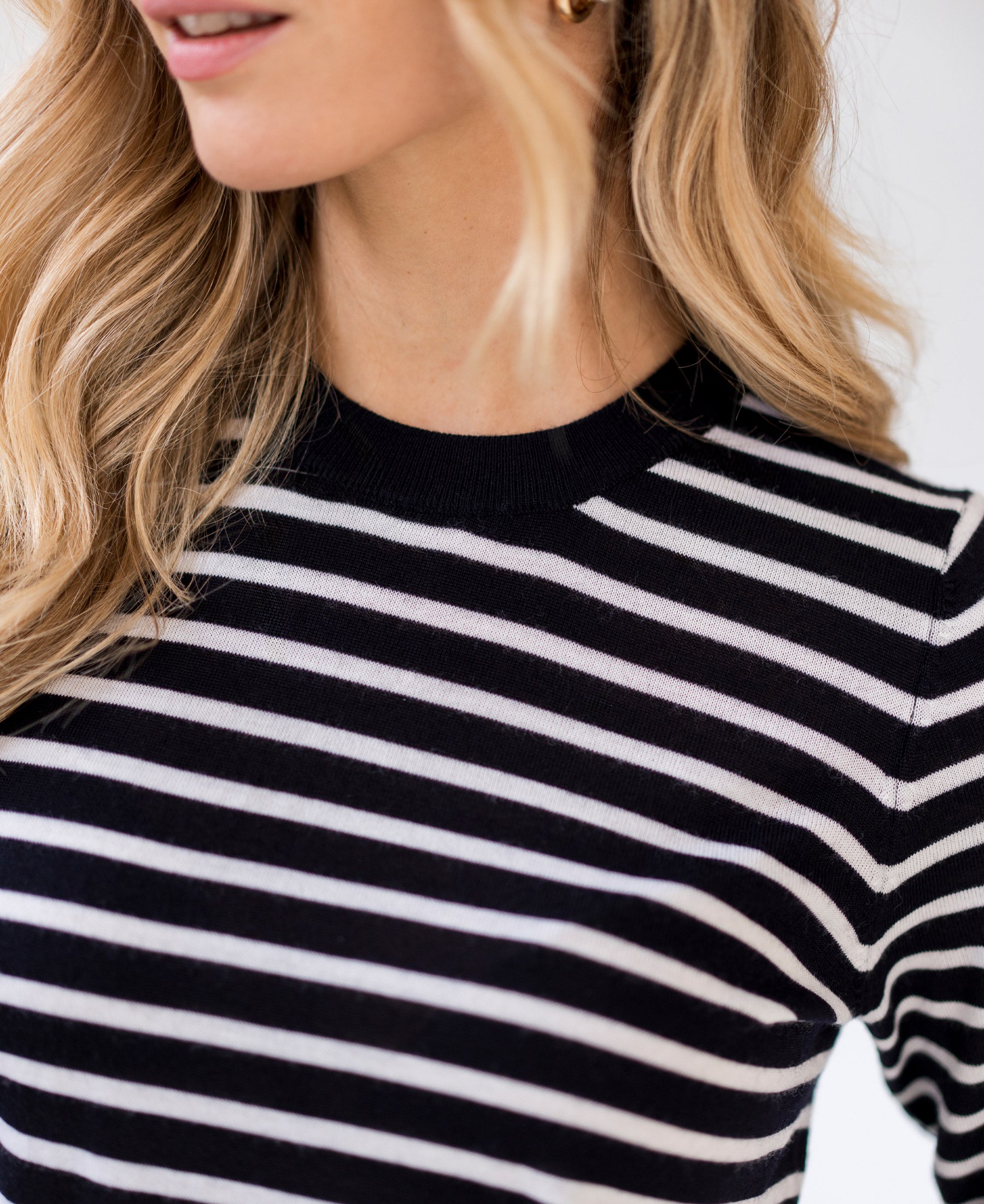Streepjes trui LA SITGES Donkerblauw-Ivoor