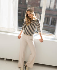 Stripes jumper LA SITGES Sand-Black