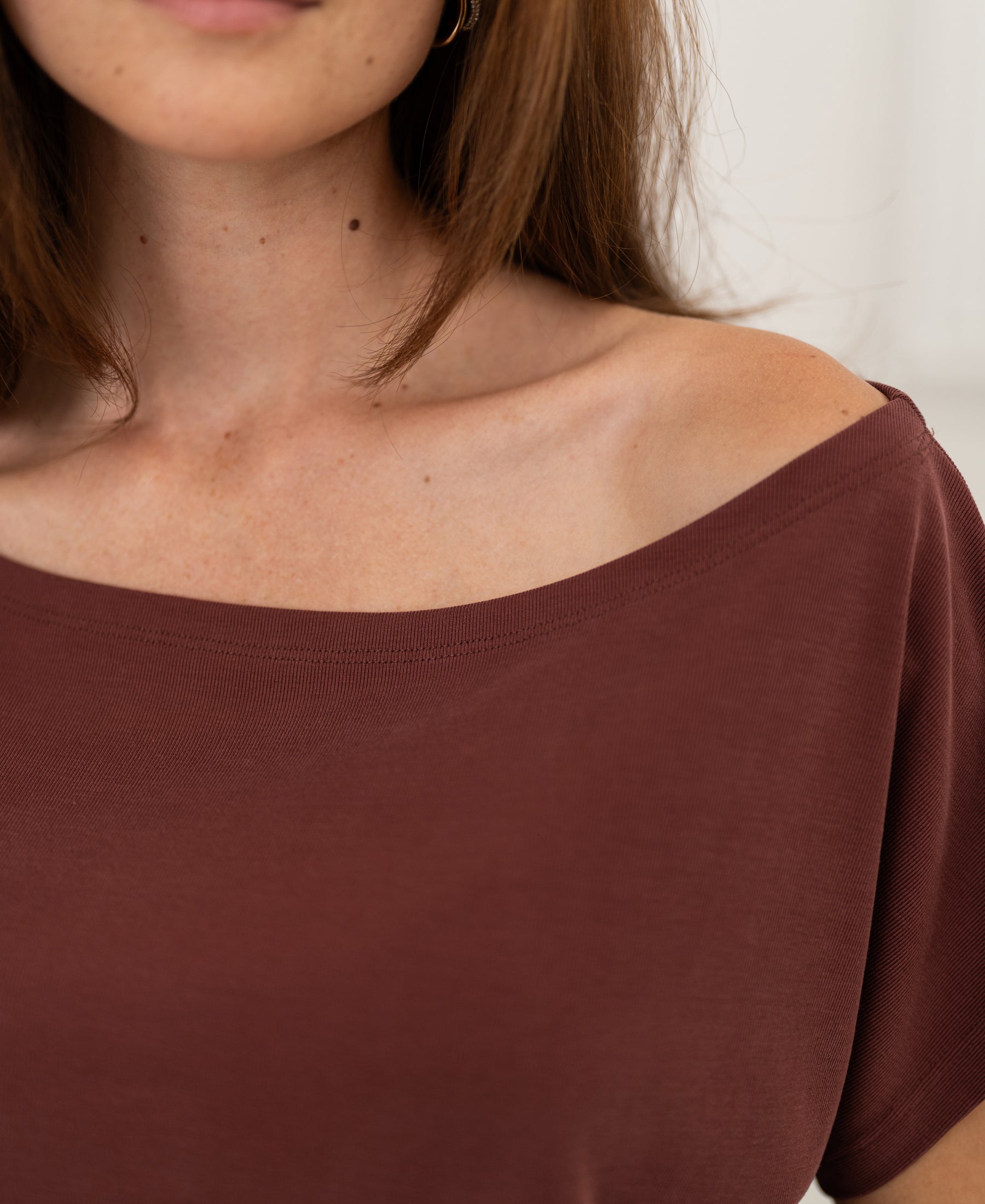Rib-collar T-shirt LA SOMME Henna