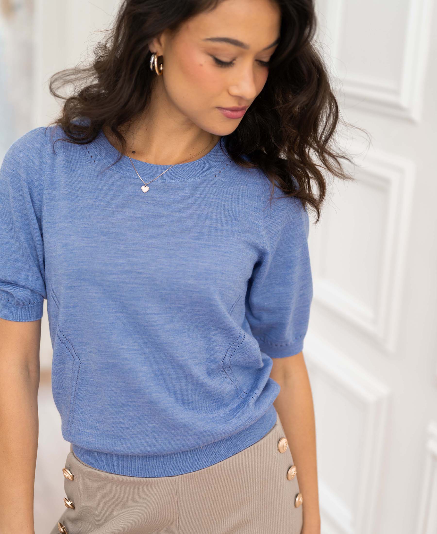 Sweater LA STEF Blue melange