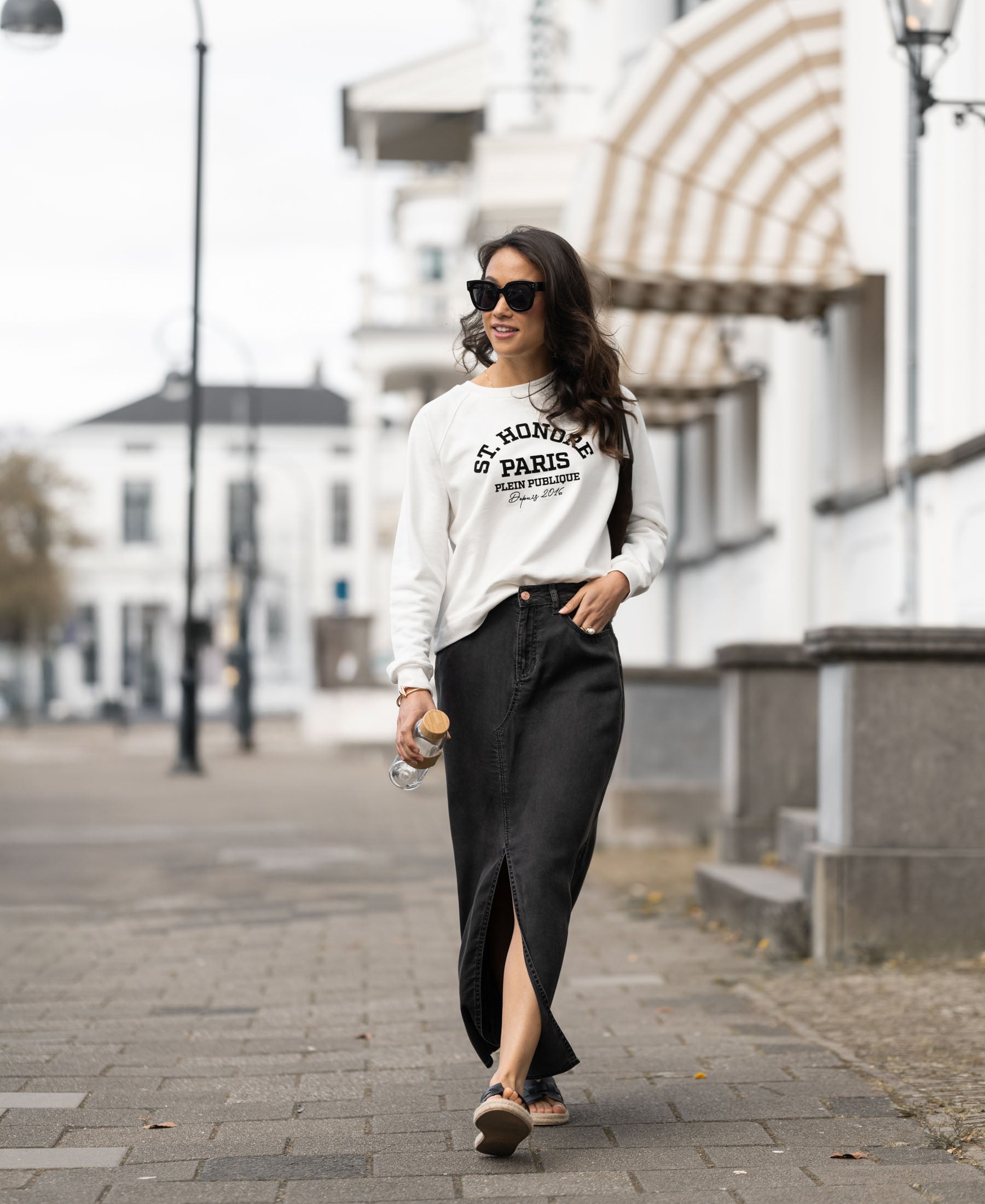 Jeansrock aus Tencel LA JOSEPH Holzkohle