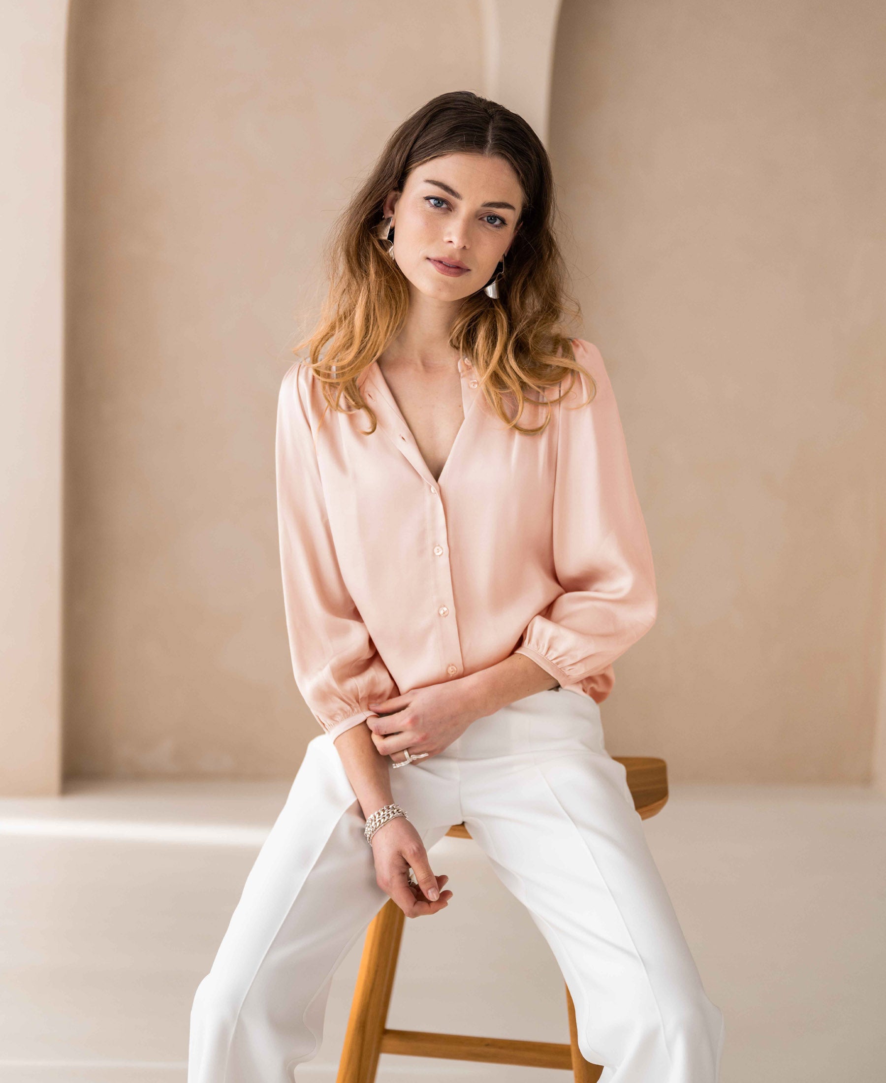 Satinbluse LA RAVA Blossom