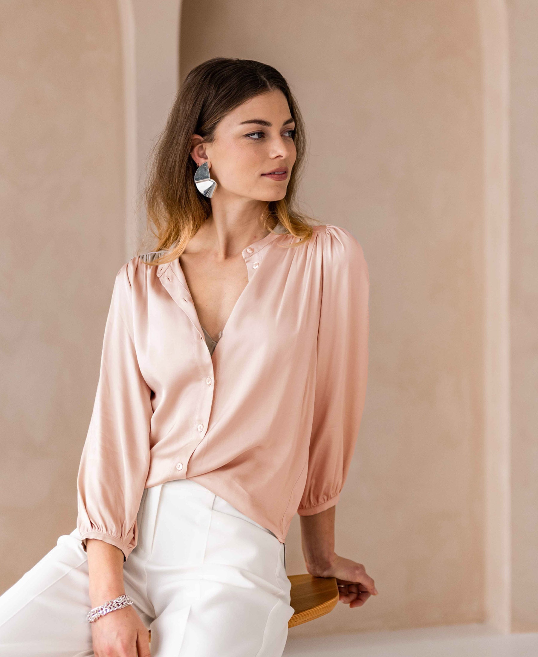 Satin blouse LA RAVA Blossom