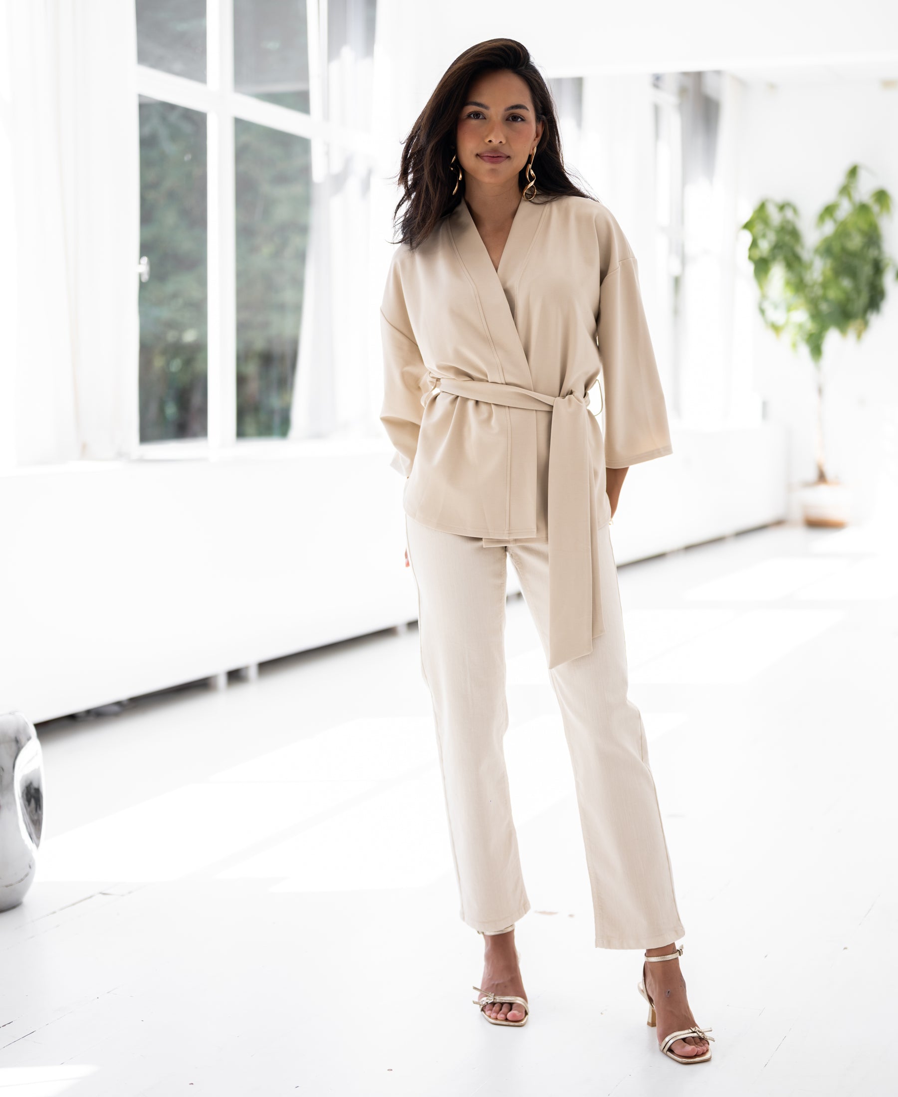 Kimono Wrap Cardigan LA TOKYO Sand