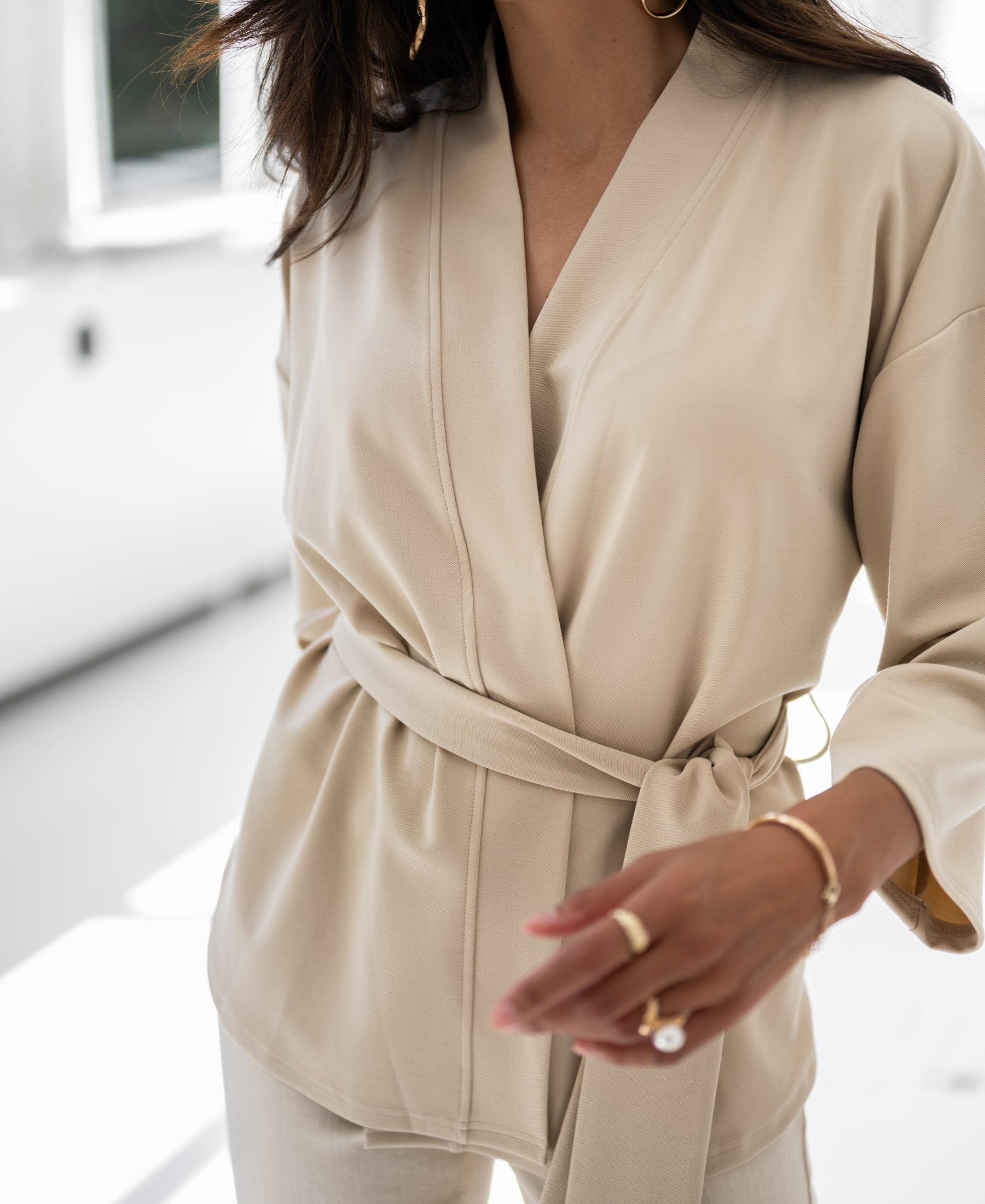 Kimono Wrap Cardigan LA TOKYO Sand