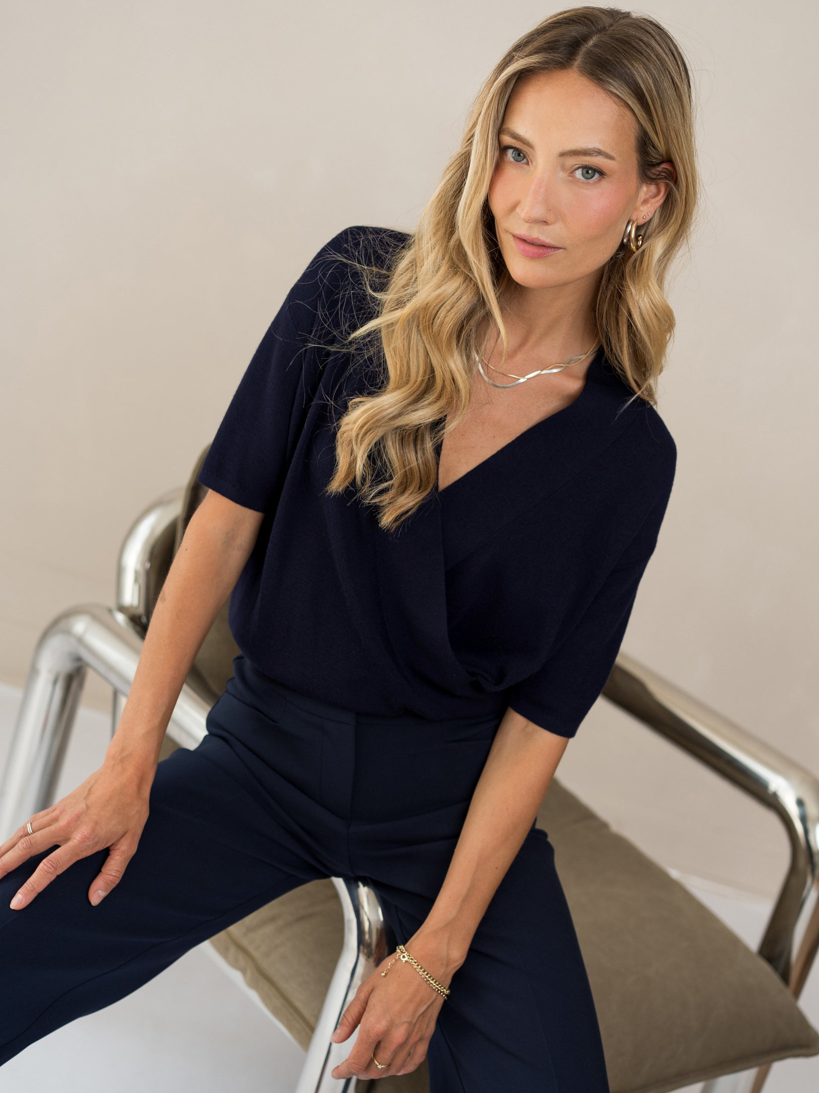 Wickelpullover LES TROIS Dunkelblau