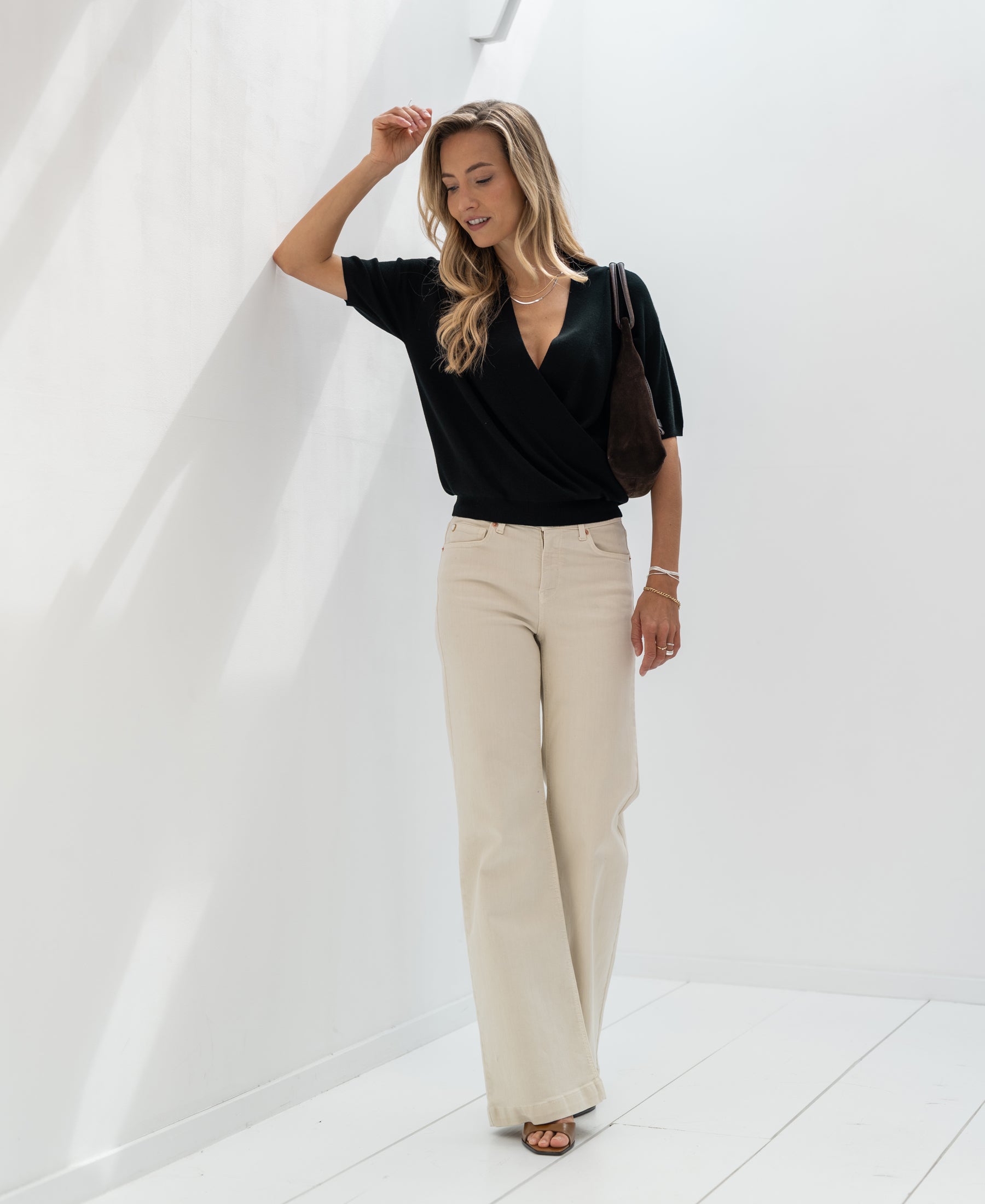 Wrap sweater LES TROIS Black