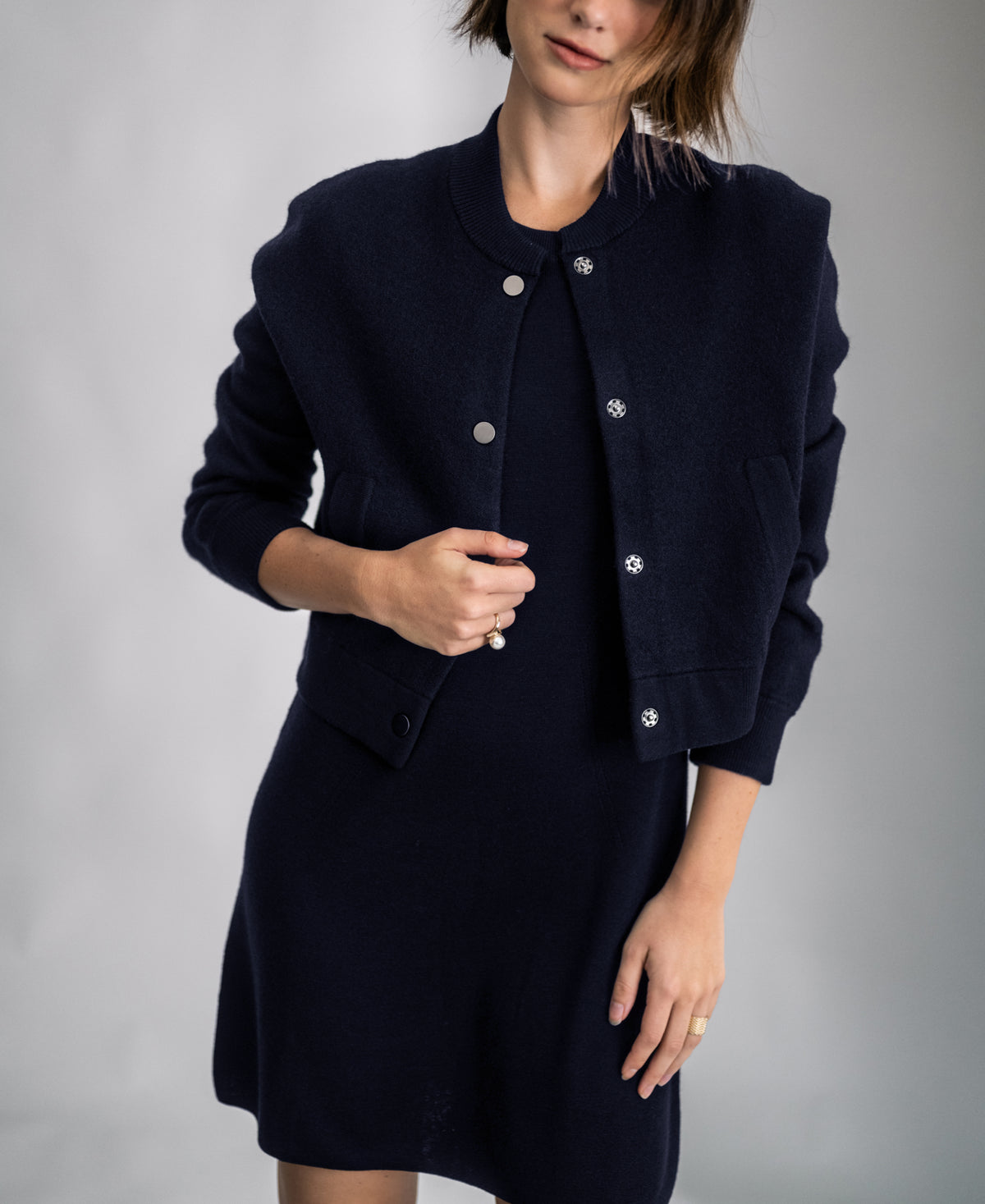 Merino wool dress LA TWIGGY Dark blue