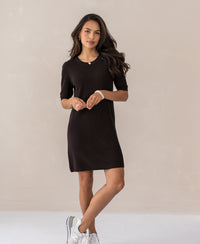 Merino wool dress LA TWIGGY Choco
