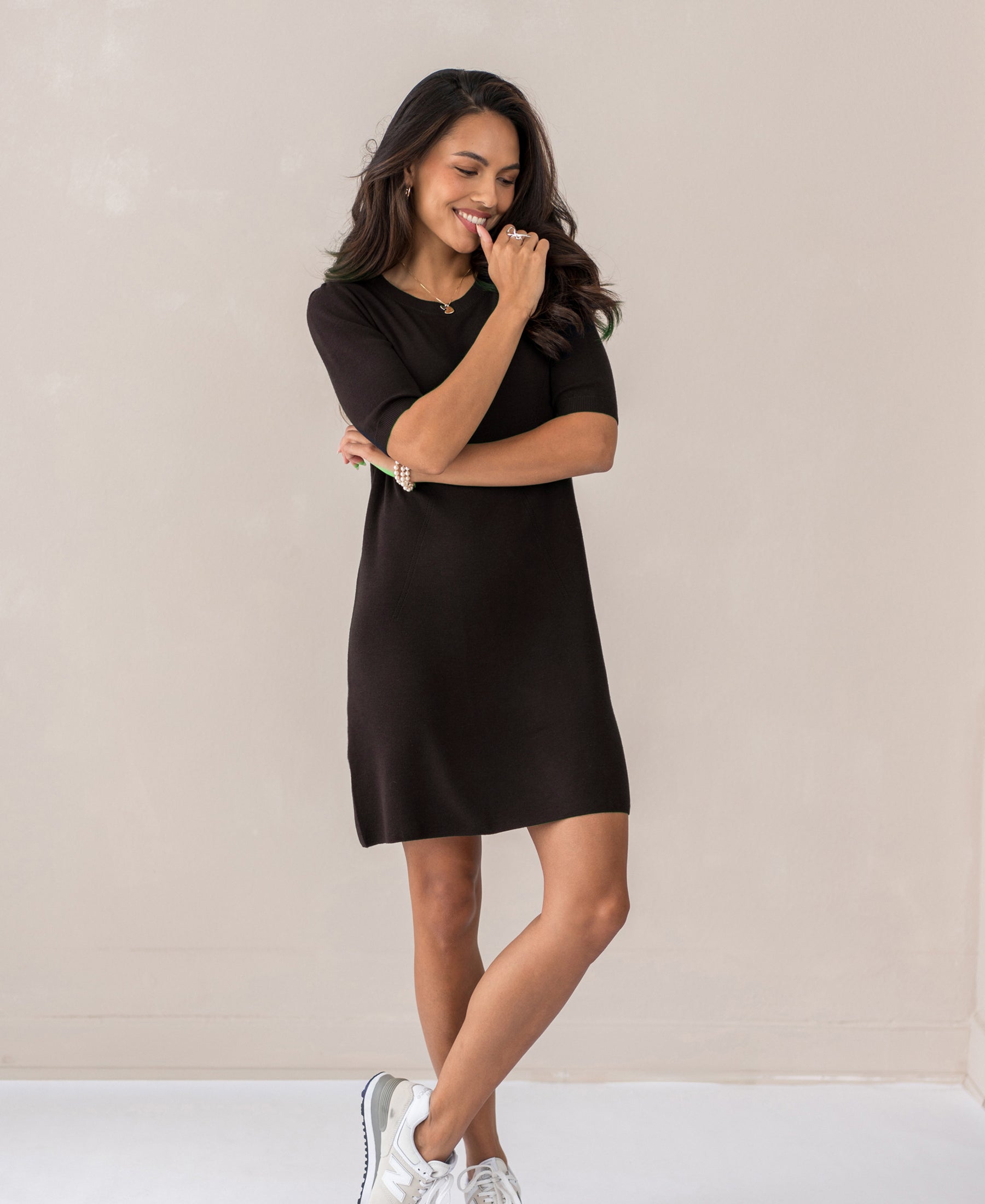 Merino wool dress LA TWIGGY Choco