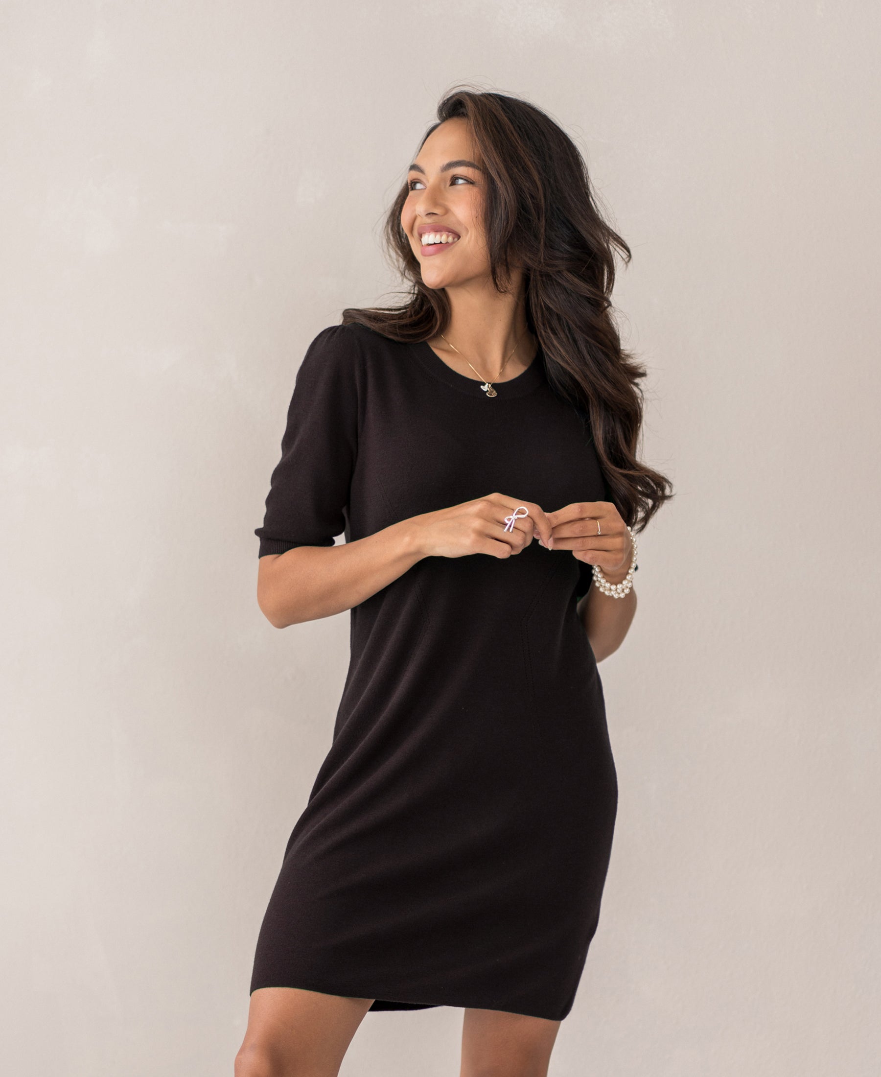 Merino wool dress LA TWIGGY Choco