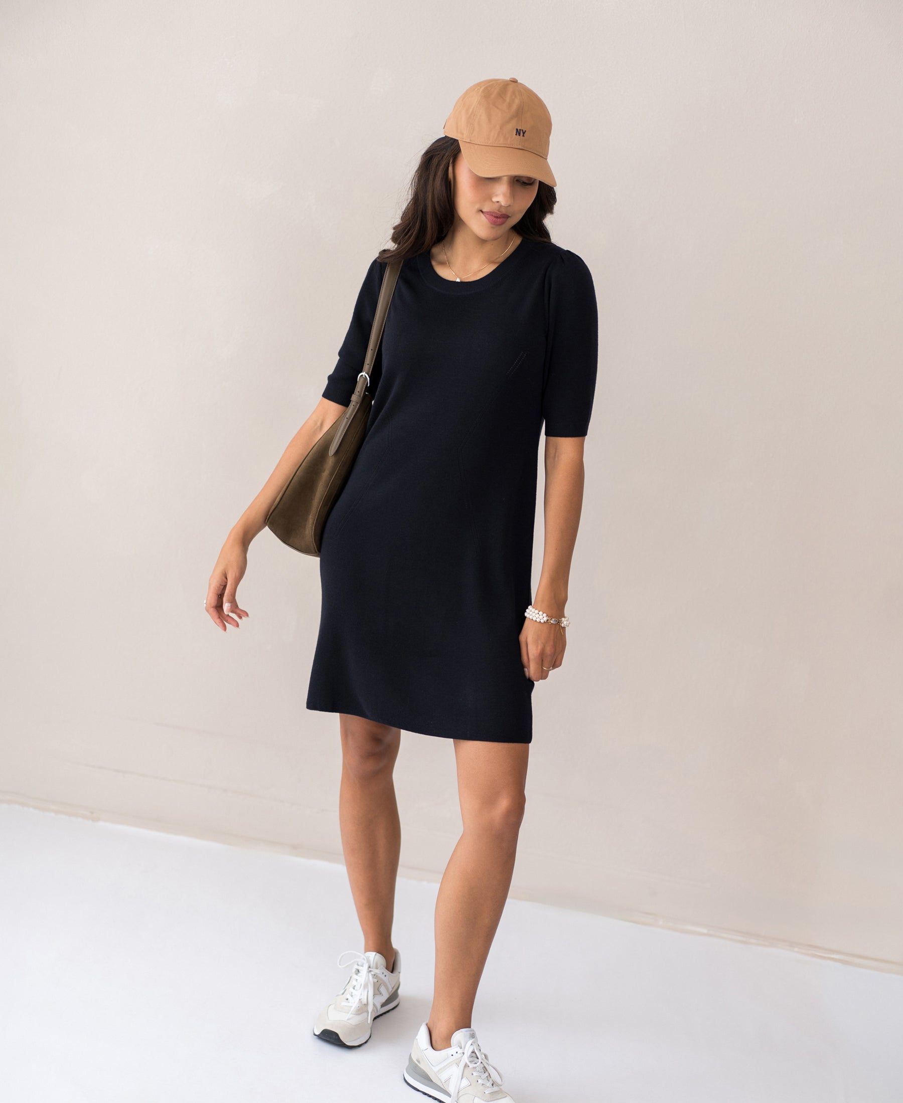 Merino wool dress LA TWIGGY Dark blue