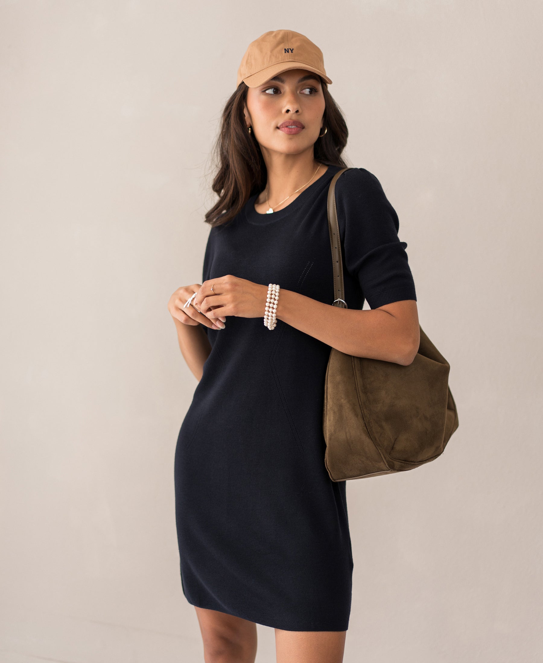 Merino wool dress LA TWIGGY Dark blue